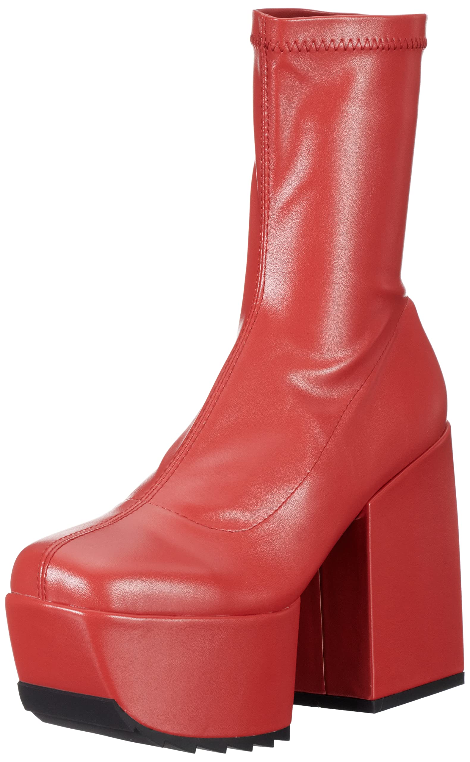 LAMODA - Pretty Please Chunky Platform Boots, EU 37, Red PU, 5 UK