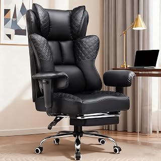 GTRACING Big & Tall 400lbs Gaming Chair - Wide Ergonomic Office Chair w/ Footrest, 150° Recline, Pocket Springs & Adjustable Arms
