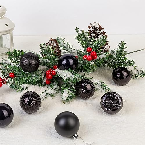 Miniatura 8 de ZHMTang - Bolas de Navidad de 41 quilates 1.57 pulgadas (40 mm, negro)