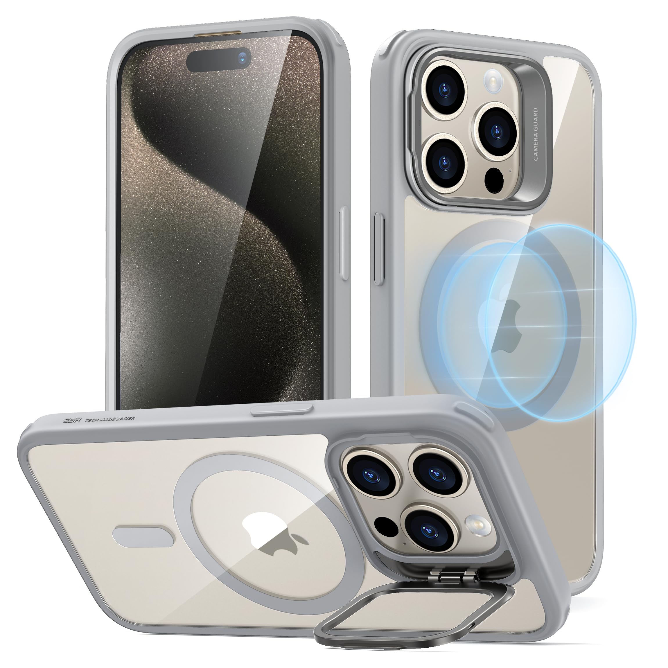 ESR für iPhone 14 Pro Hülle, MagSafe kompatible Handyhülle mit Ständer, Classic Ständer Hülle mit HaloLock, Militärnorm Schutz, integrierter Kamera Ringständer, Kratzfeste Rückseite, Klares Lila