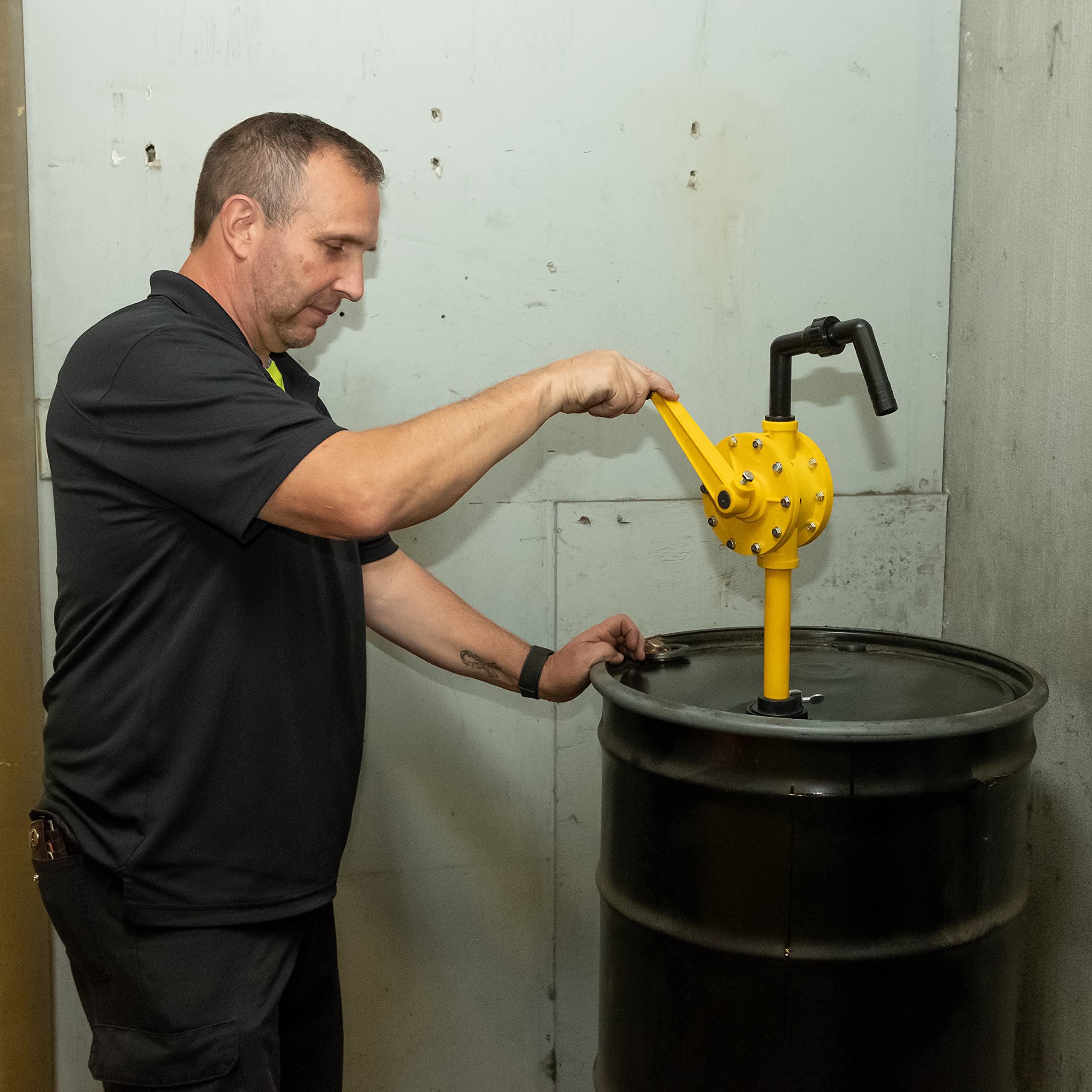 OEMTOOLS 24470 Rotary Barrel Pump, Polypropylene Drum Hand Pump for