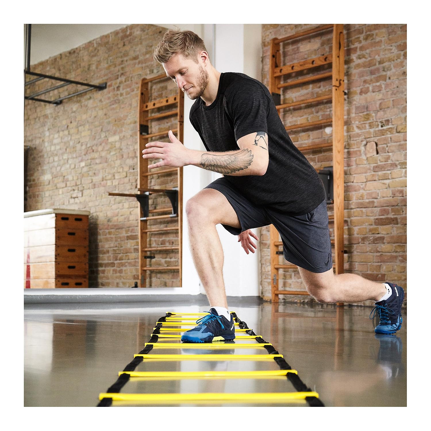 Sport-Thieme Koordinationsleiter Agility | Verstellbare Sprossenabstände | Inkl. U-Eisen | Für Sportplatz u. Turnhalle | Sporttraining für Verschiedene Sportarten