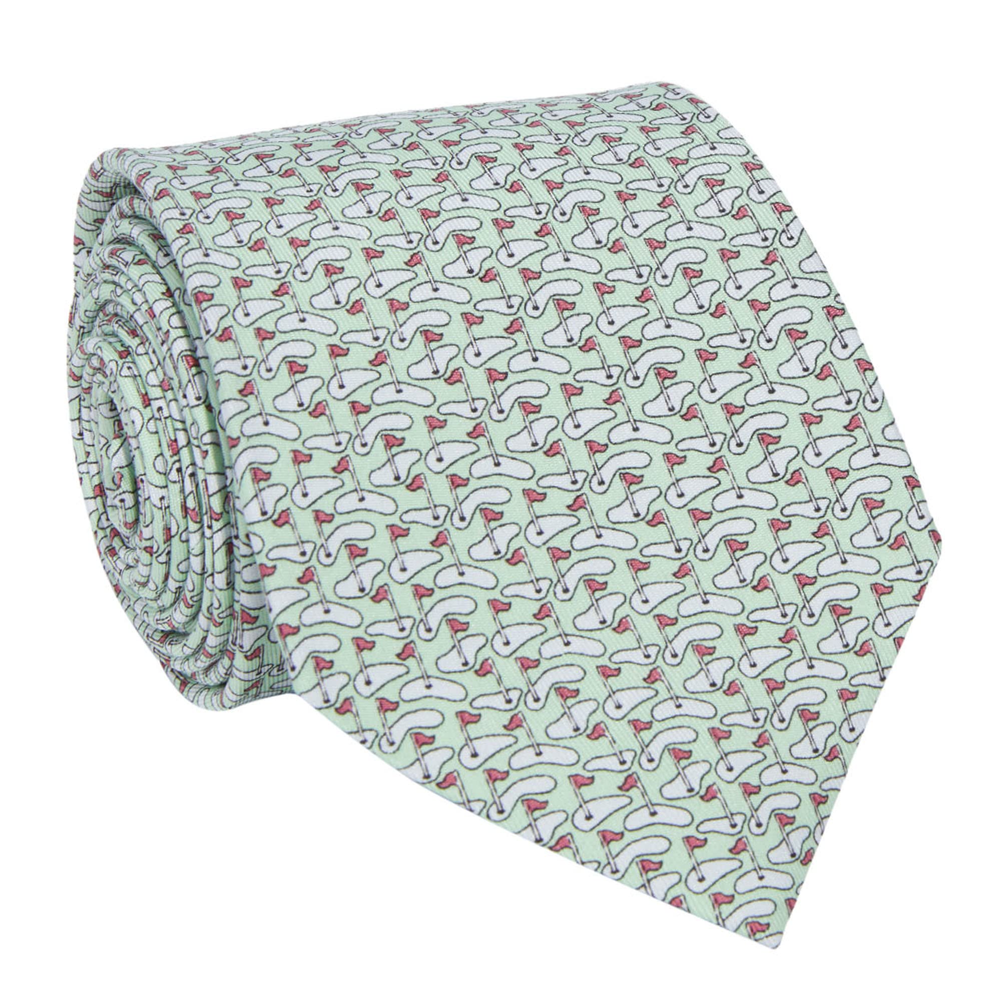 vineyard vinesMen's Micro Putting Green Printed Tie, Wasabi