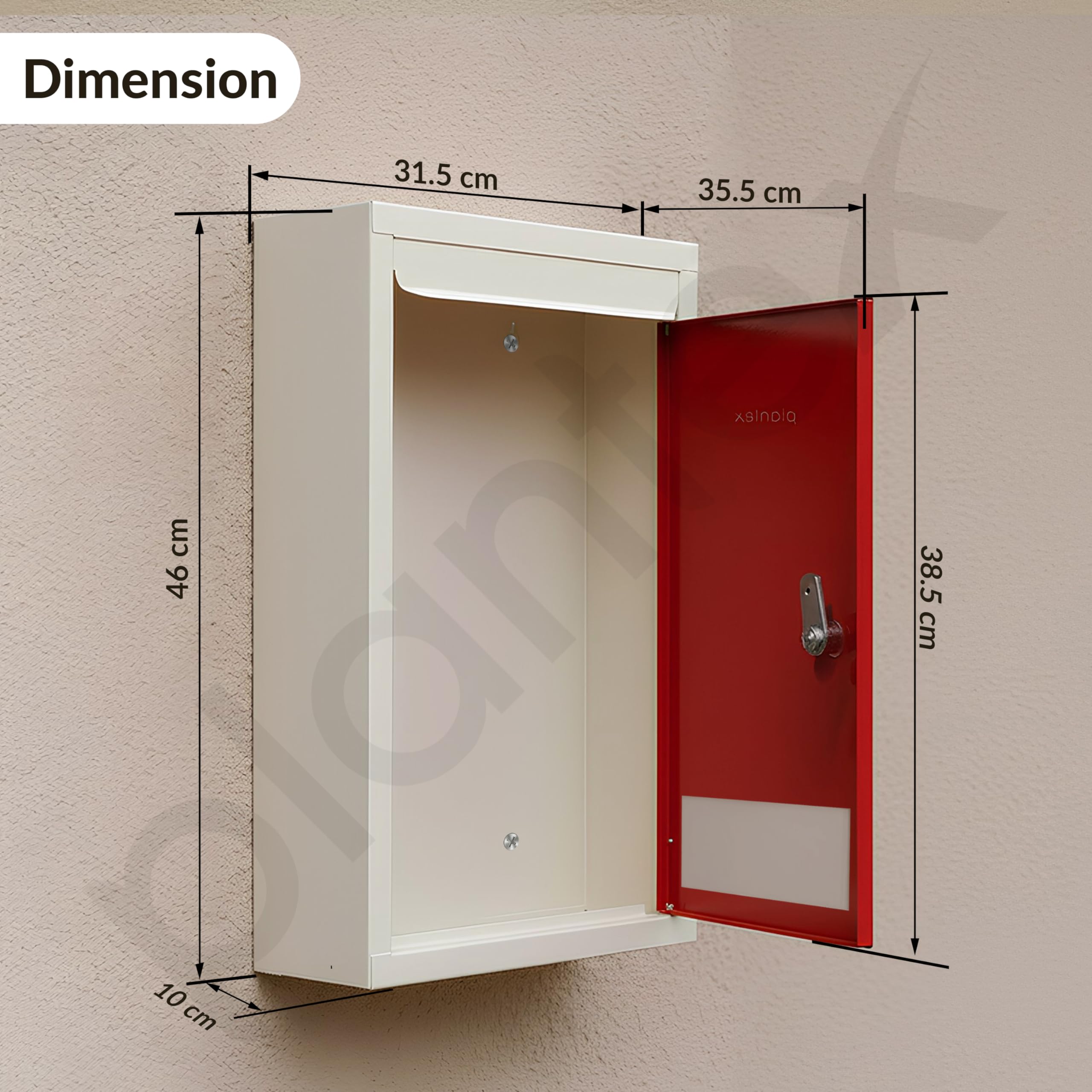 Plantex All in 1 Multipurpose Big Size Letter/Complaint/Suggestion/Donation Box with Lock - Table Top or Wall Mount (Red & Ivory) 1