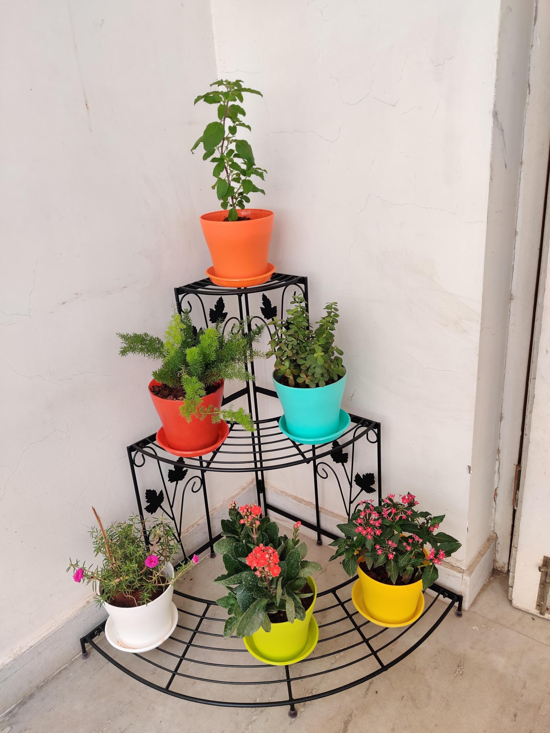 NAYAB Metal 3 Tier Corner Plant Stand Shelf For Pot, Black (B079CL8B2T) Amazon Price History, Amazon Price Tracker