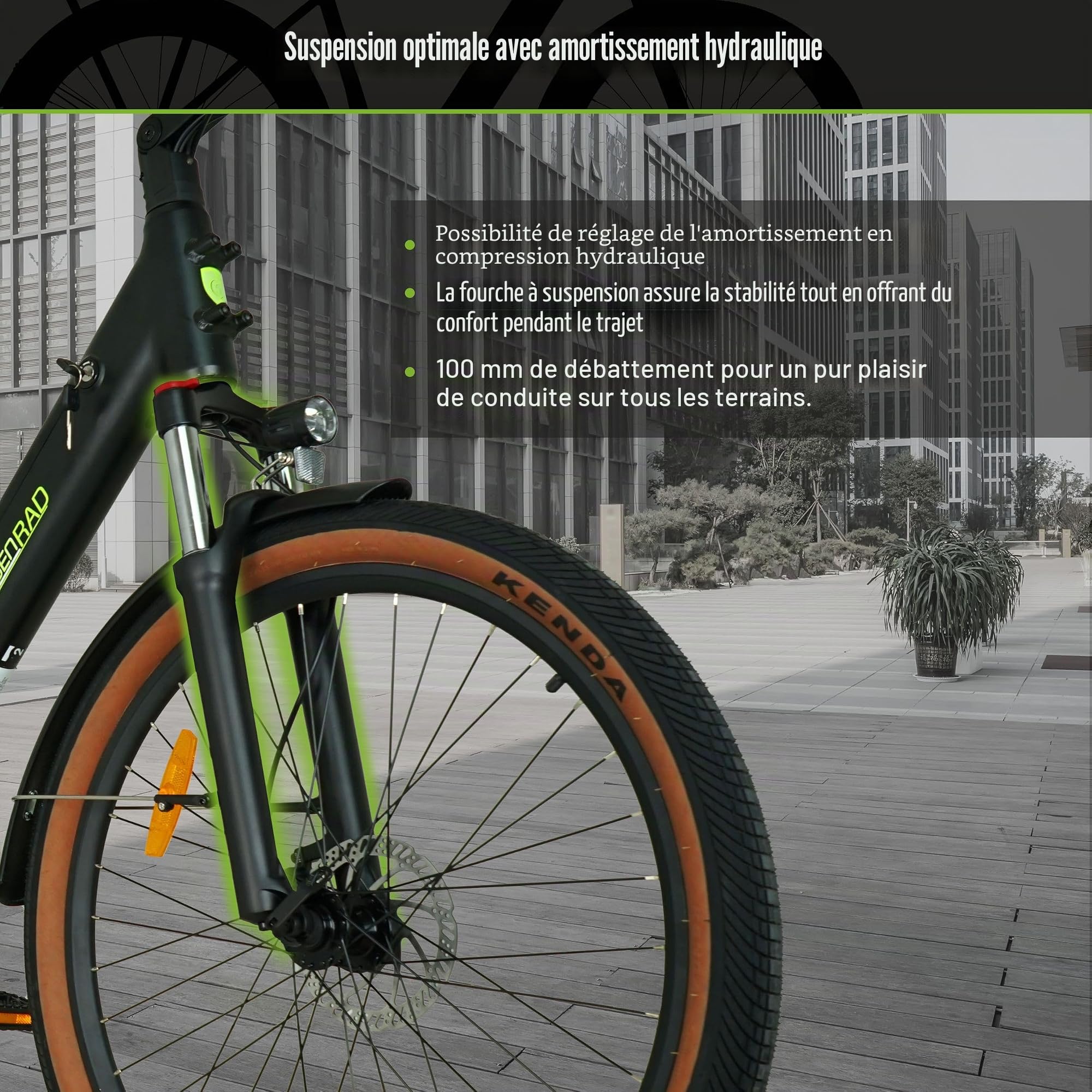Velo Electrique Adulte S5G Centro Belt - VAE SUV avec Cadre Bas et Moyeu Enviolo - Moteur Central Puissant - Autonomie 130km - Electrique Style VTC Ville et Trekking
