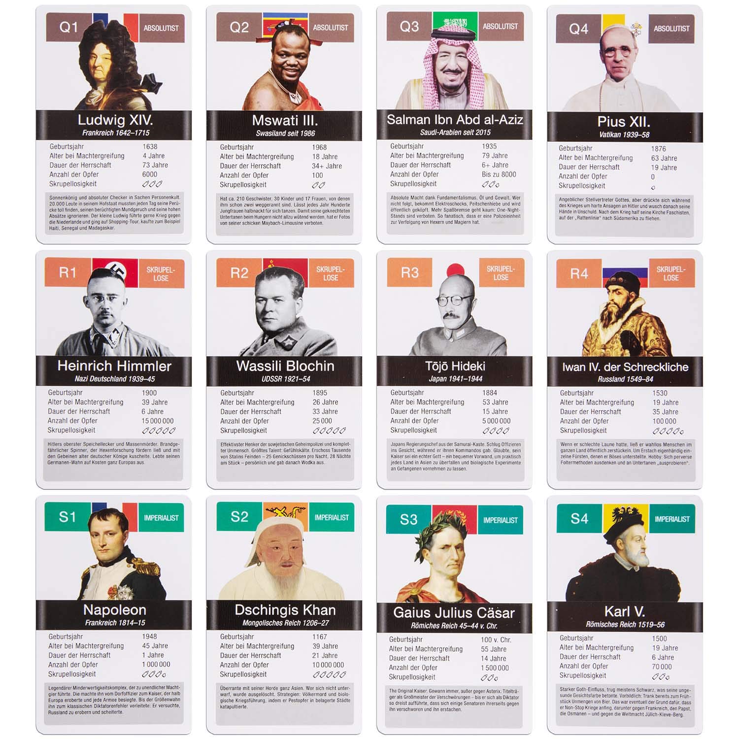 Tyranns & Despots Quartet - The dictator card game the 32 worst leaders of history on playing cards (German version) - Image 4