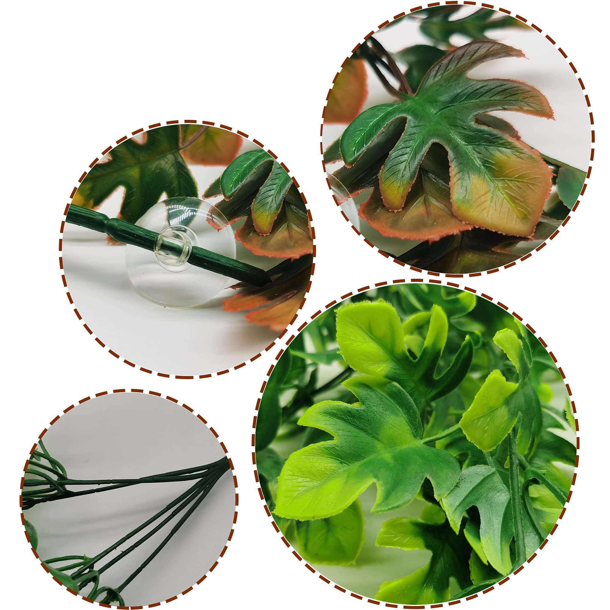 Piante Artificiali Appese Per Terrario - Decorazioni Con Ventosa Per Rettili, Serpenti E Gechi - Foto 3