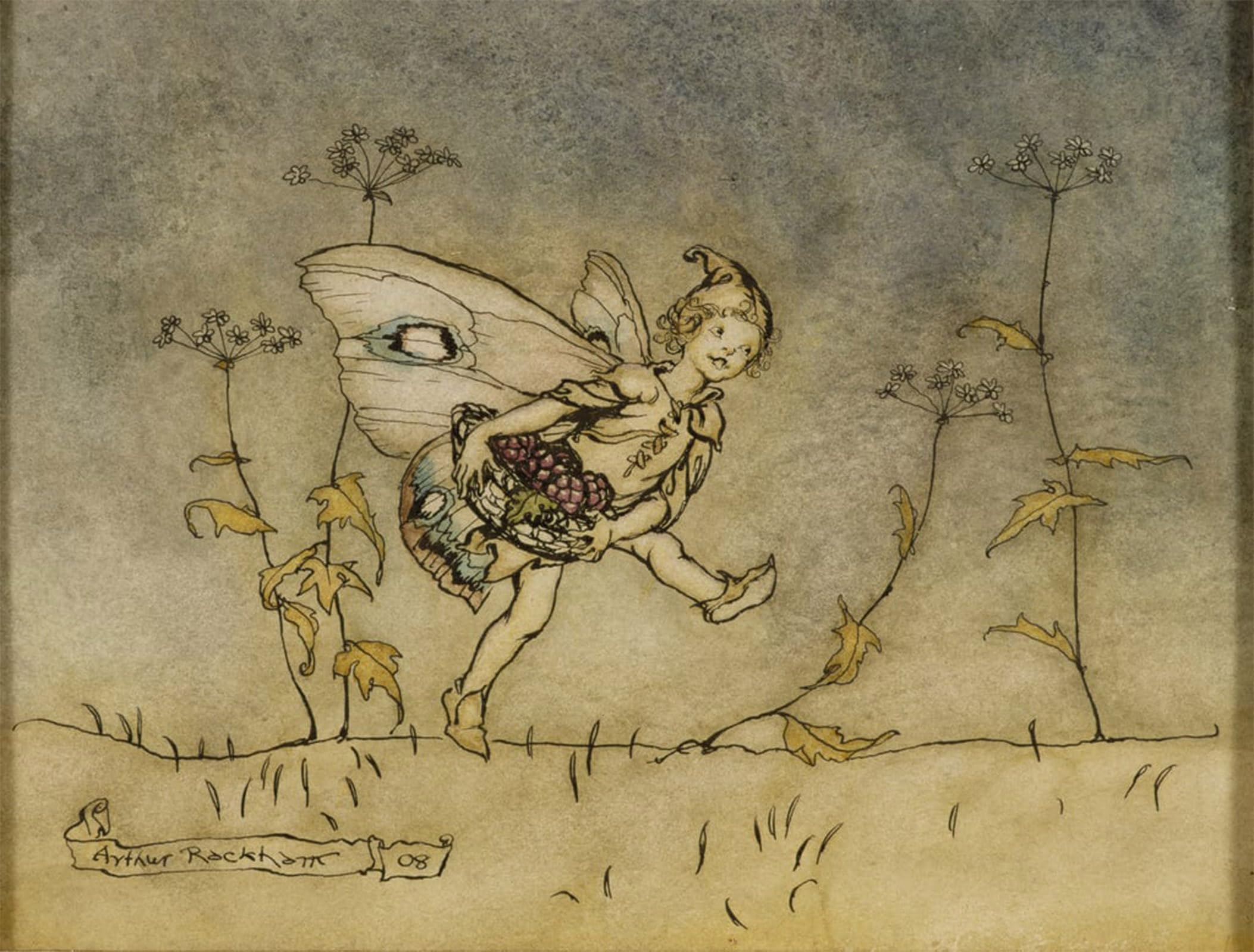 SERENDIPITP Retro Picture Poster Wall Art Pictures Painting Girl by Arthur Rackham Wall Art Canvas Print for Wall Decor 60x90cm