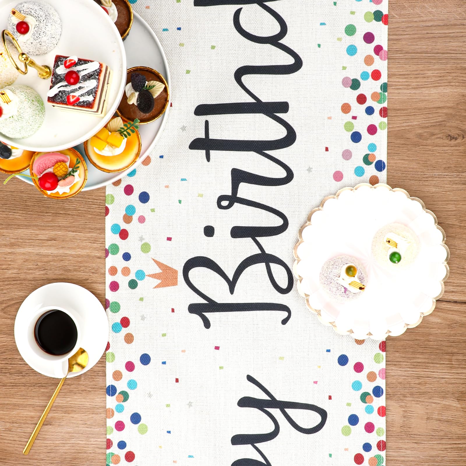 HONMOK 1pcs Chemin De Table D'or 50 Ans Chemin De Table Doré Pour Fête Anniversaire Mariage