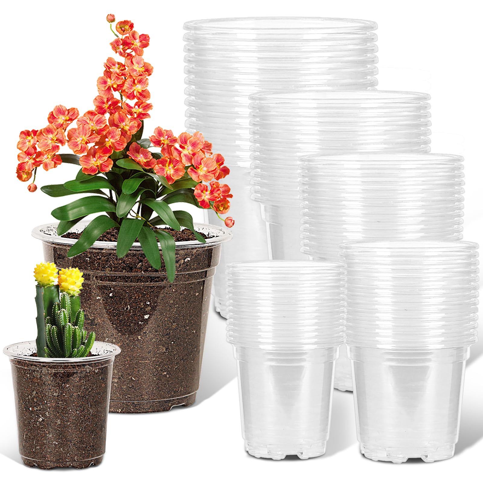 JNYONG Clear Nursery Pots Variety Pack