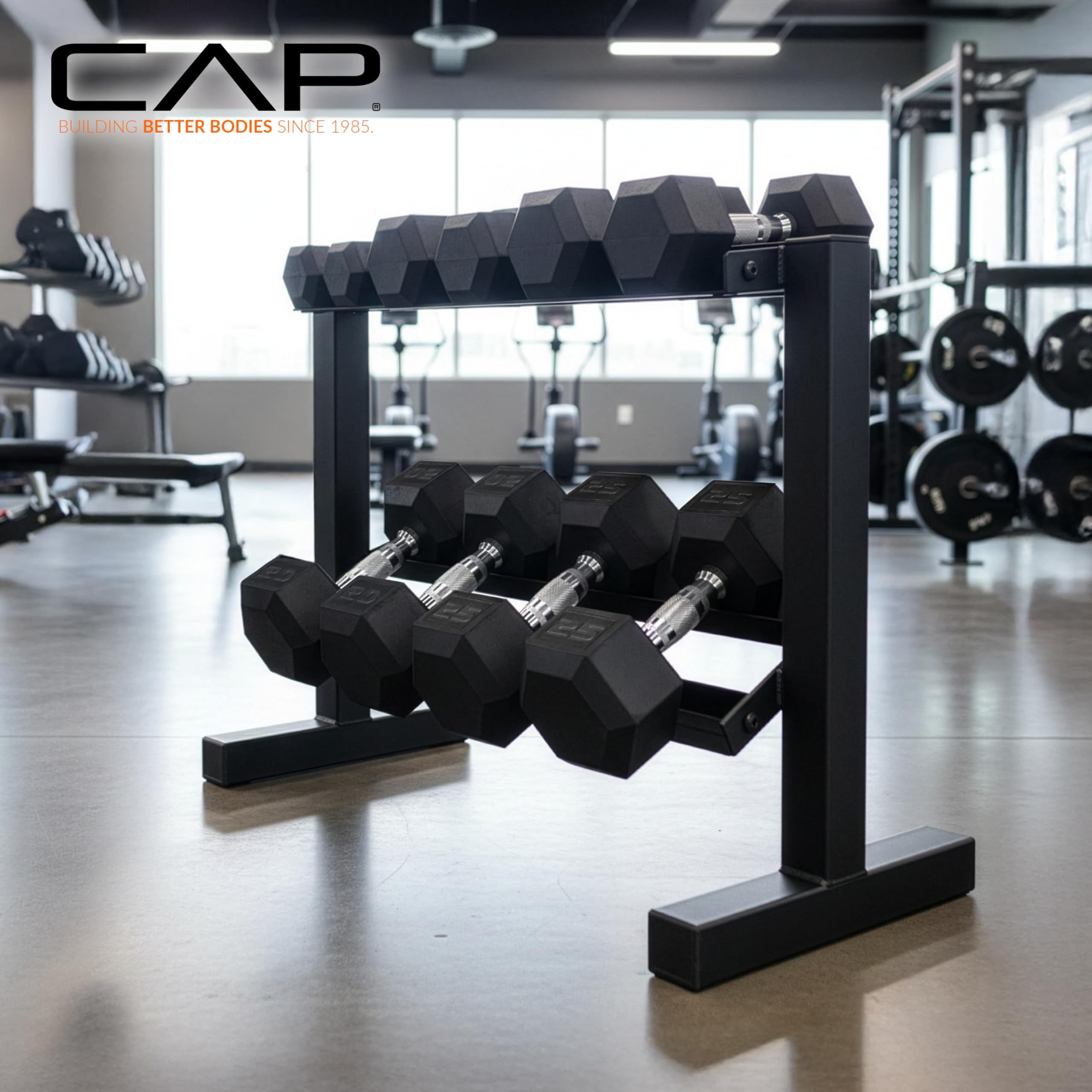 CAP Barbell Zestaw hantli 68 kg z 2-poziomowym stojakiem | wiele opcji