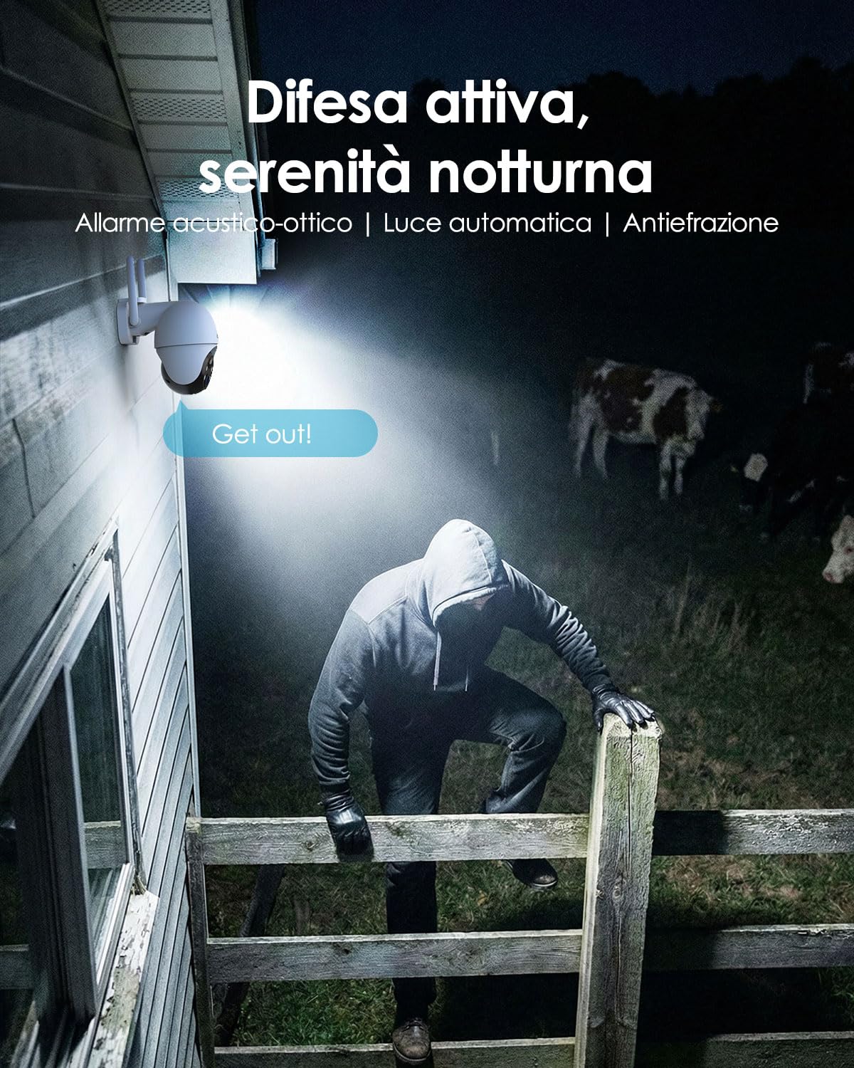 ieGeek 24/7 Registrazione AOV 4G Telecamera Esterno con SIM Senza WiFi | Tracciamento Automatico, Rilevamento AI, Visione Notturna 25m, Memoria 512GB, 5W Pannello Solare, 10000mAh Batteria, IP65