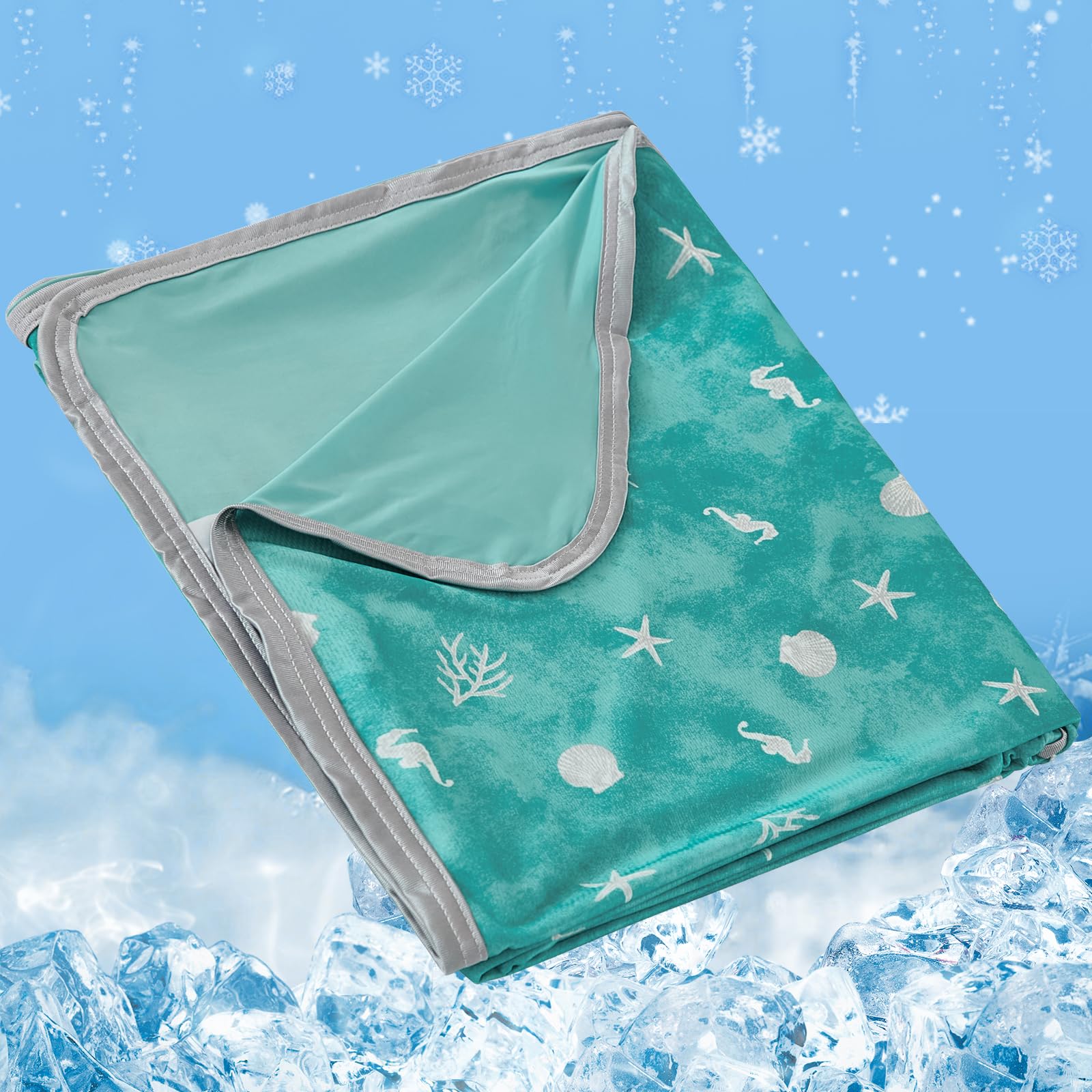 WONGS BEDDING Cooling Blanket for Night Sweats Double-sided Blanket Summer Cool Blanket for Adult Hot Sleeper, Breathable, Comfortable, 150x200cm, Teal โ image 1