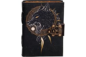 Beautiful Black Wolf Leather Journal