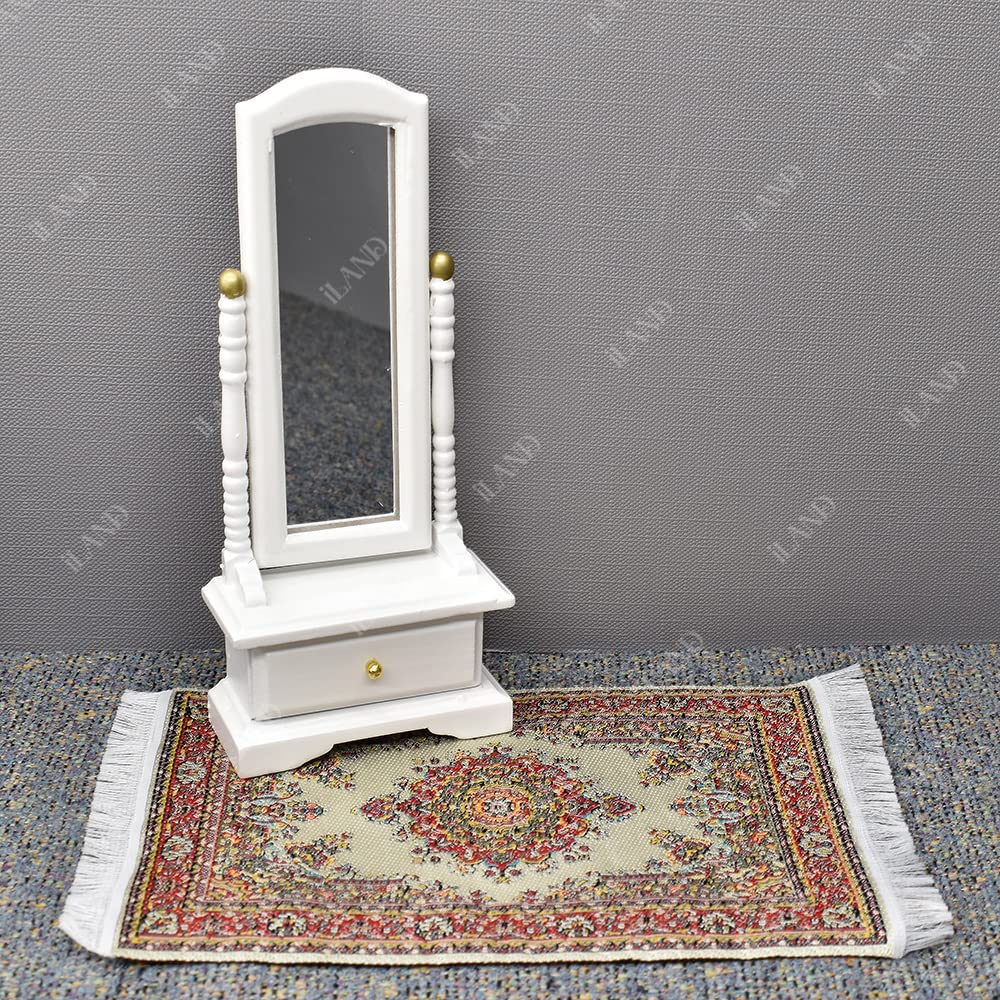 Iland World Lot De 2 Tapis Miniatures 1/12 – Tissés Main – Vintage – 15×10 Cm – Maison De Poupée