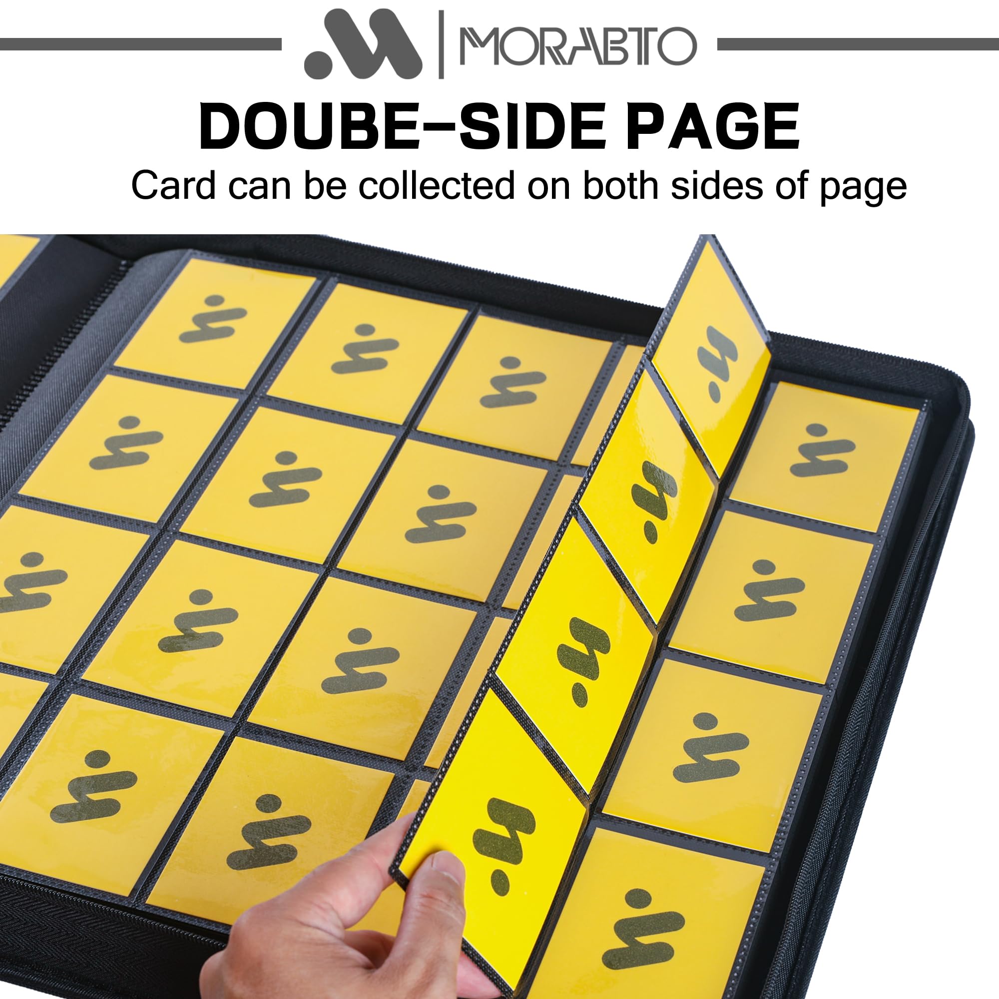Carpeta de tarjetas de 20 bolsillos, carpeta de tarjetas coleccionables con capacidad para hasta 2000 tarjetas con 50 fundas, álbum con cremallera compatible con tarjetas TCG, tarjetas de