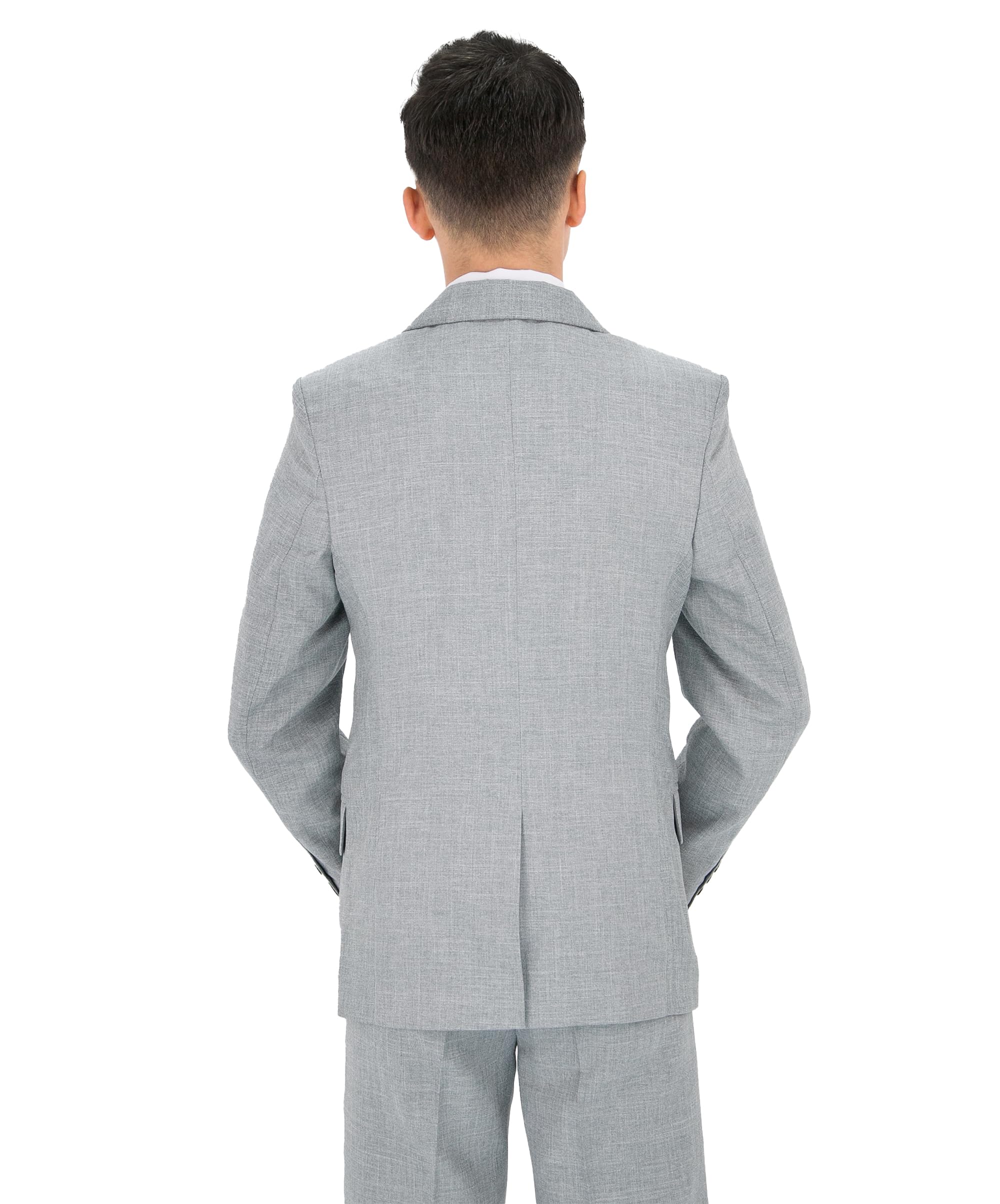 Costume Formel texturé 8 pièces pour garçon - Ensemble Coupe Slim pour garçon d'honneur, Mariage, Communion, 1 à 16 Ans