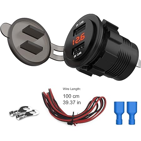 Amazon Com Ginsco 雙usb 充電器插座電源插座2 1a 和2 1a 4 2a 適用於汽車船舶rv 手機附電線熔斷diy 套件藍色led 汽車 Amazon Com Ginsco 雙usb 充電器插座電源插座2 1a 和2 1a 4 2a 適用於汽車船舶rv 手機附電線熔斷diy 套件藍色led 汽車