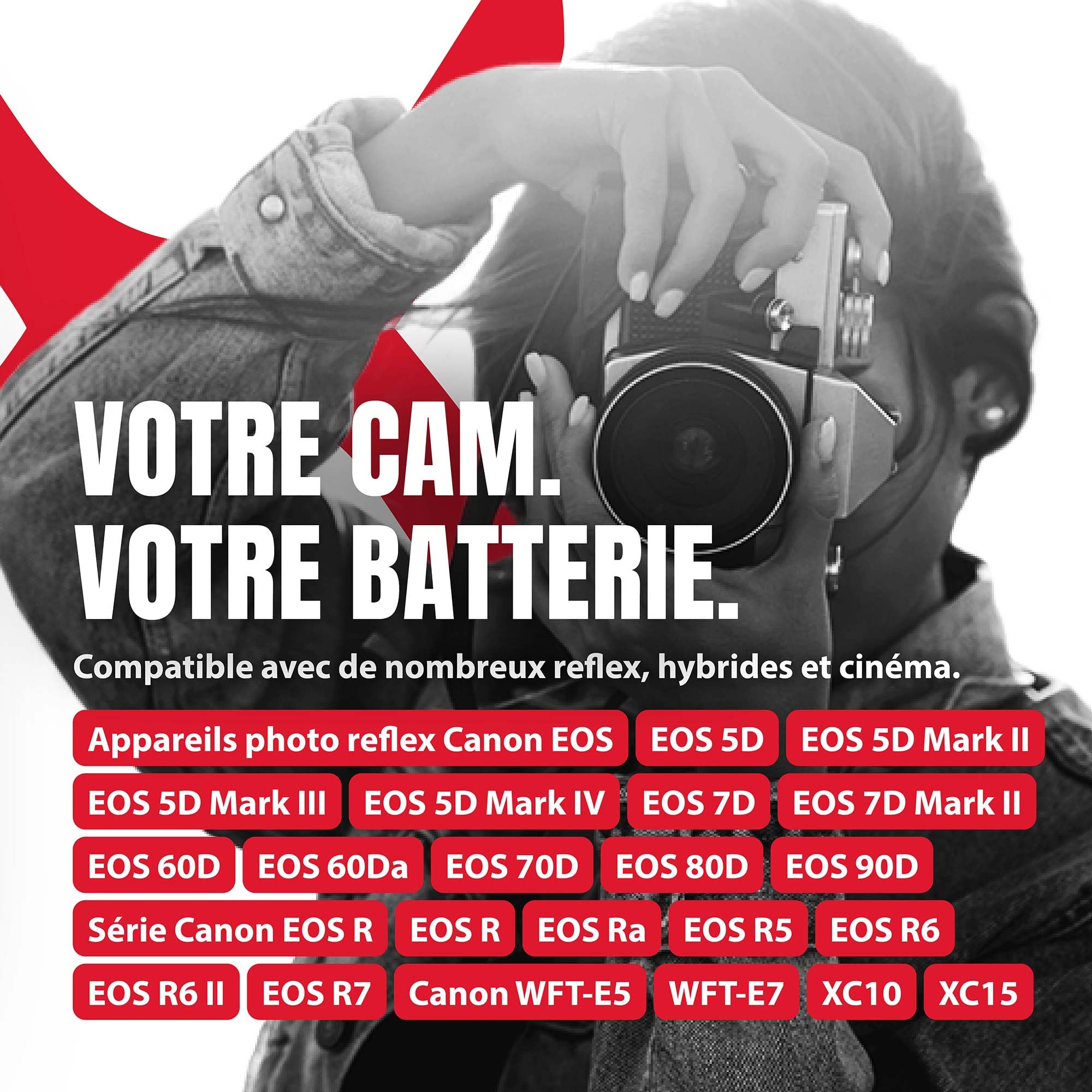 Baxxtar 2X Batterie pour Canon LP-E6 LPE6 EOS 5D Mark I-IV, 2250mAh 7.2V