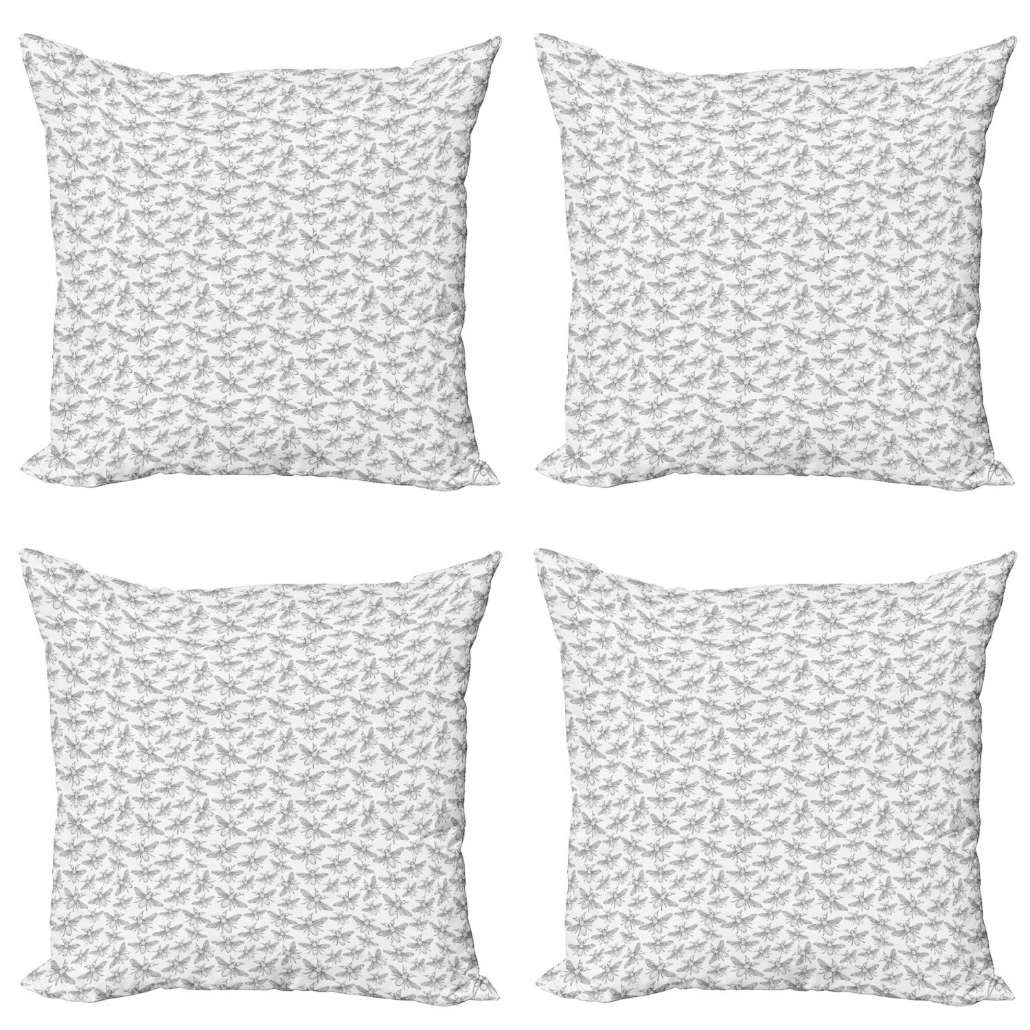 Set 4 Federe Per Cuscini 60x60 Con Stamapa Floreale – Garofani Esotici Multicolore – Cuscini Divano Letto In Microfibra