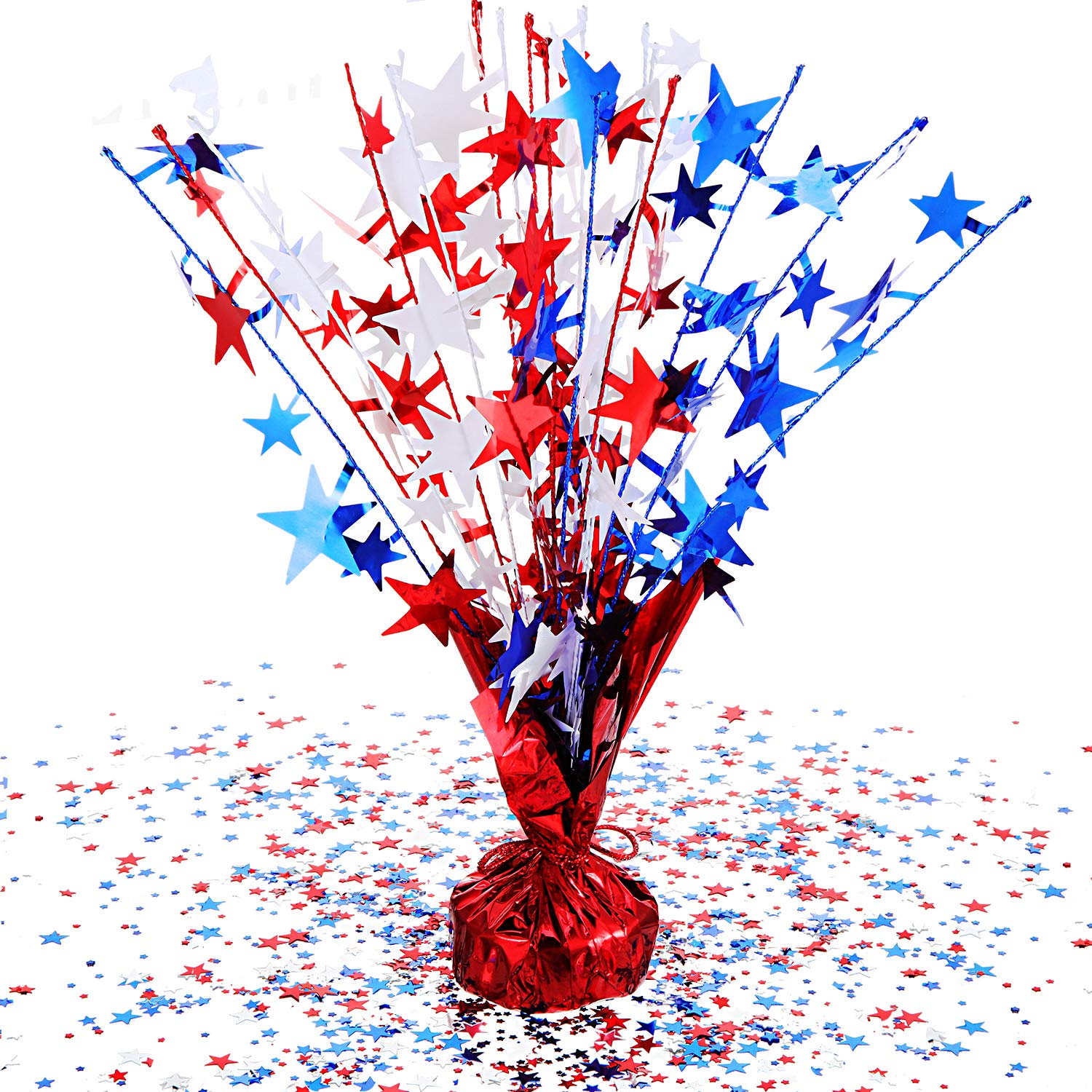 Syhood Patriotic Spray Centerpiece Veteran's Day Star Shape Confetti Spray Patriotic Decoration for Independence Day Celebration Supplies
