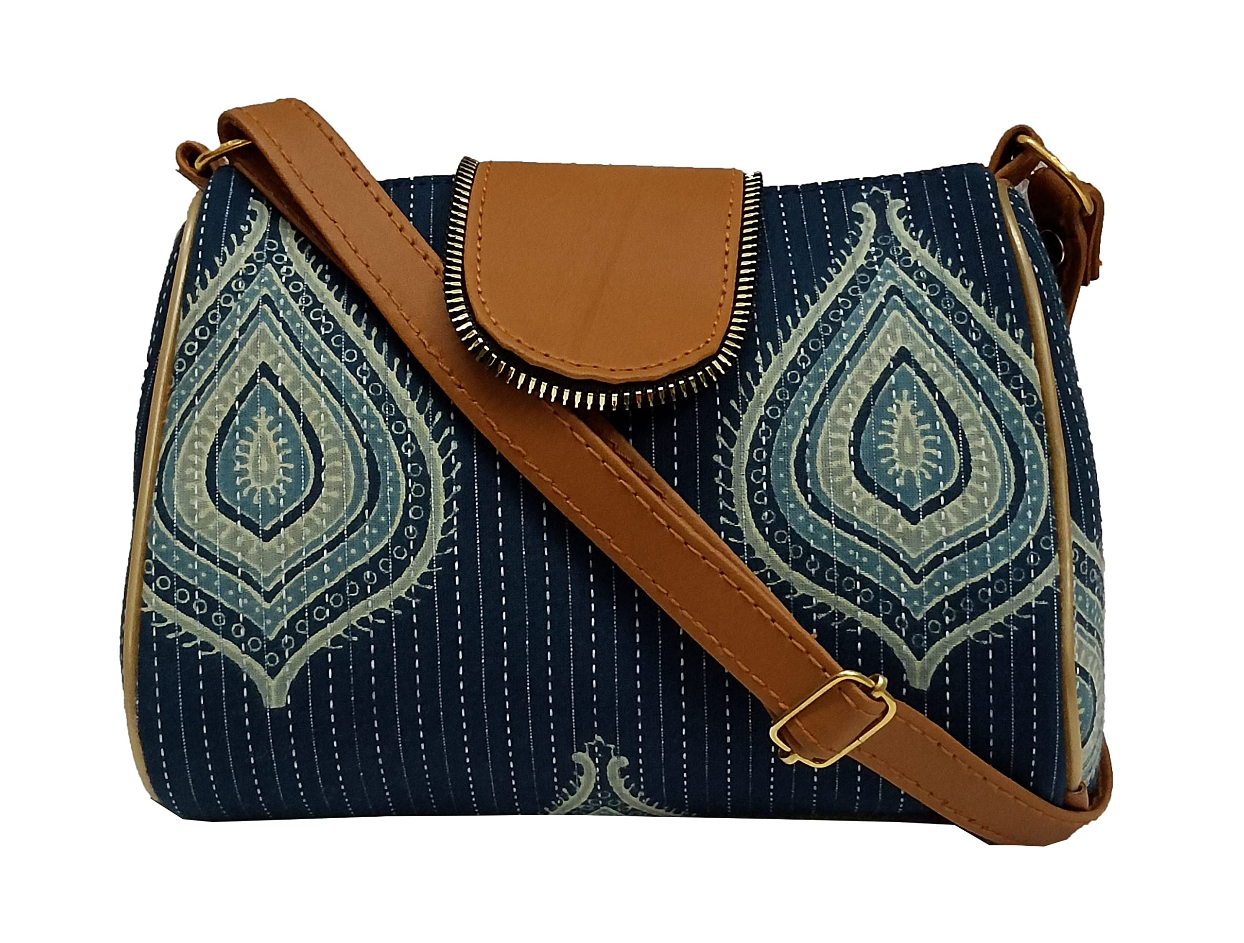 BLUE SLING BAG WITH ADJUSTABLE STRAP 000006