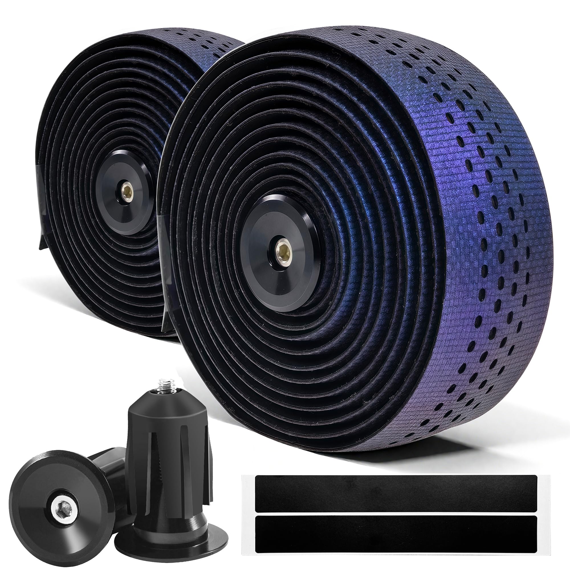 CLUTUTJL Road Bike Handlebar Tapes, Dazzling Purple Bicycle Bar Tape with High Stain Resistance Silicone Surface, Shock Absorbing EVA Bike Grip Tapes for Handlebar (Set of 2, Purple)