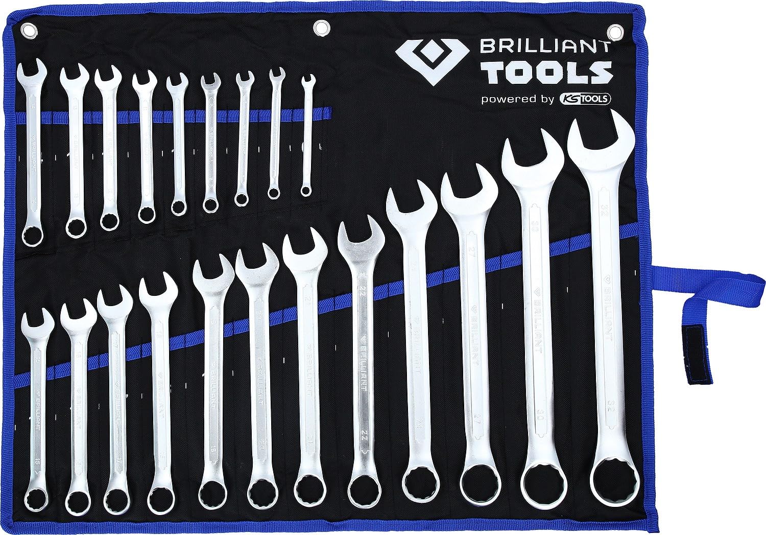 BRILLIANT TOOLS BT011021 Juego de llaves combinadas, 21 pzs [Powered by KS TOOLS]