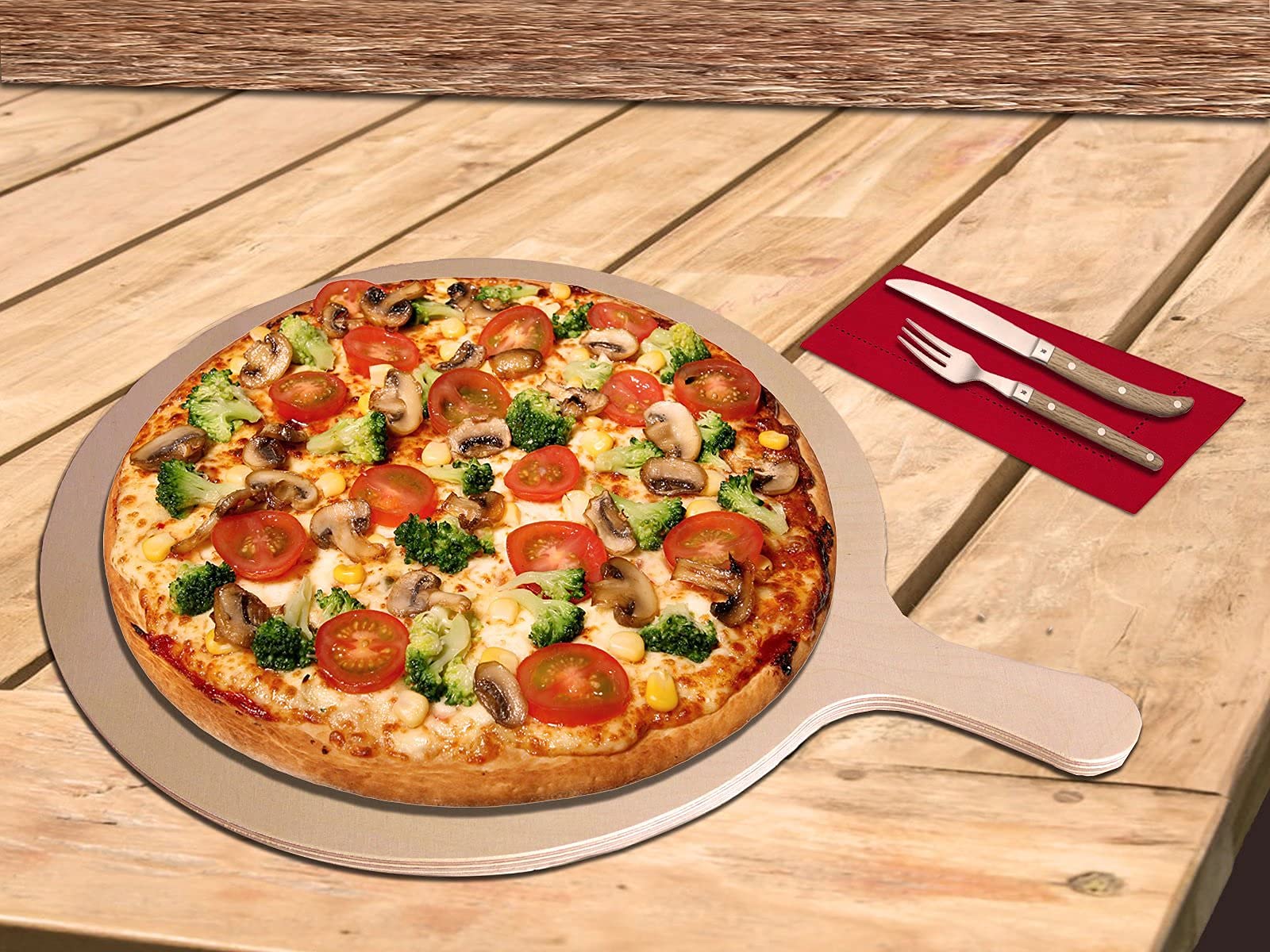 Die Schreiner - Christoph Siegel Pizzabrett - formschön & praktisch - Rund in verschiedenen Größen 2. Wahl (3, L)