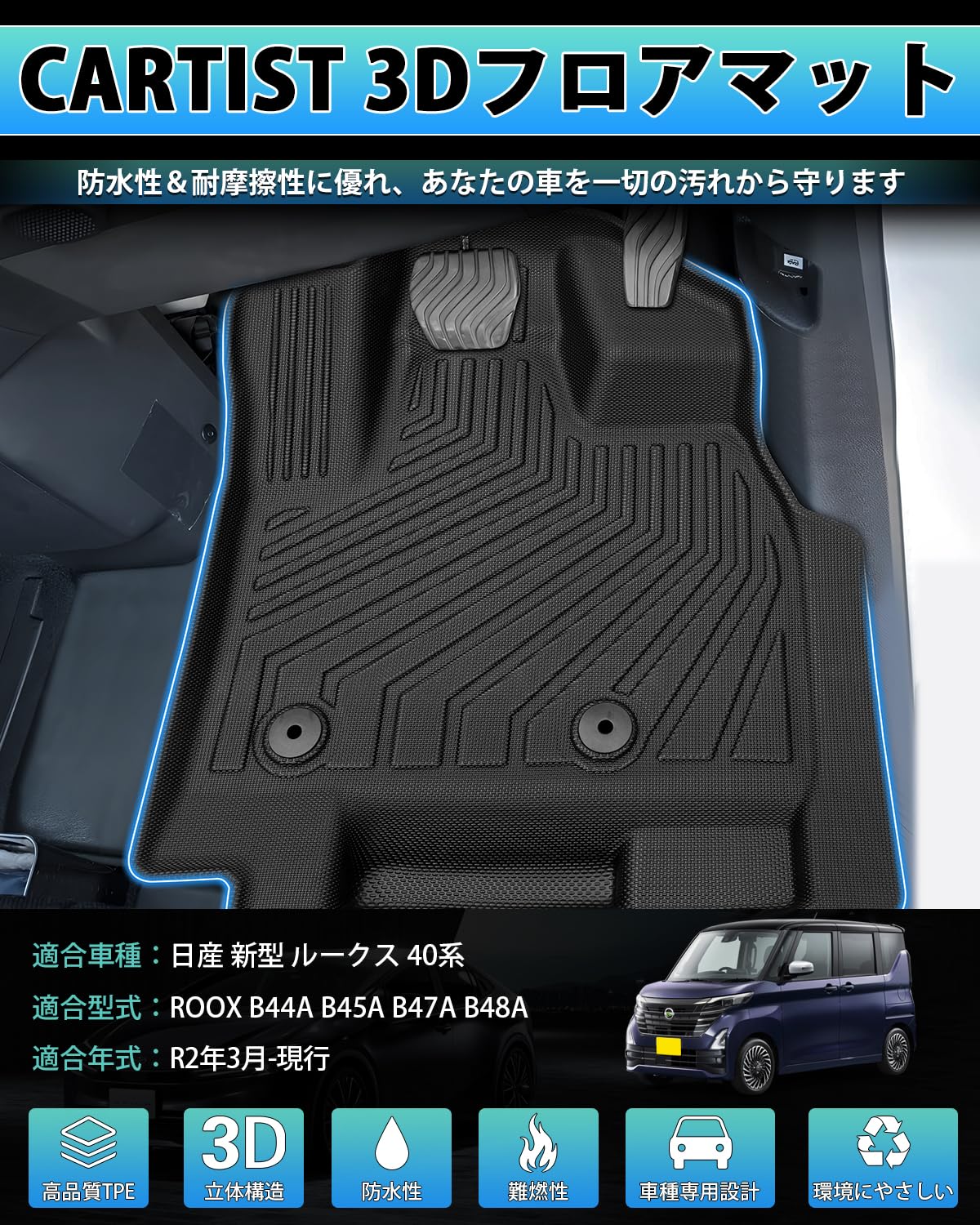Amazon | Cartist ニッサン 新型 ルークス 40系 ミツビシ デリカミニ 