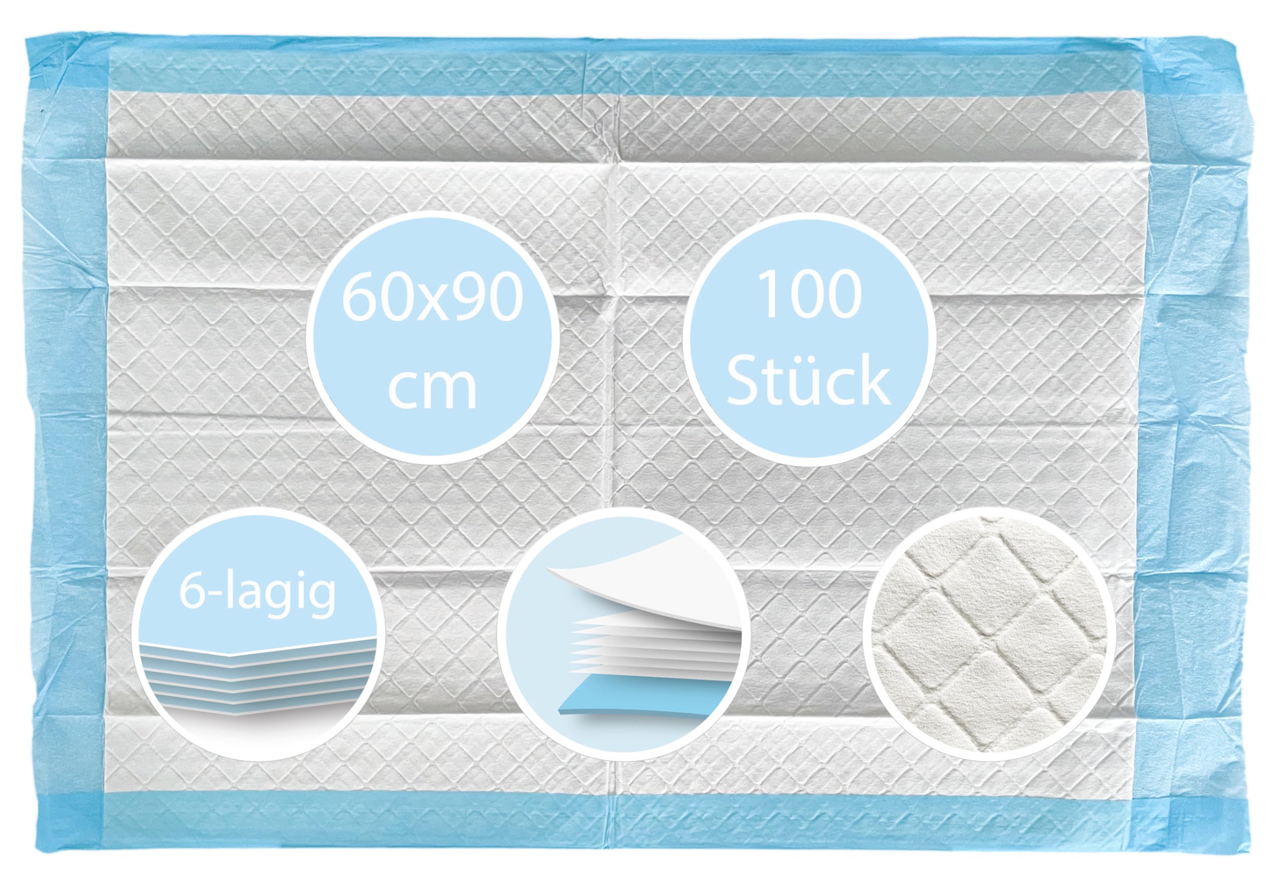 Tiga-Med SAP Lot De 100 Alèses Jetables Avec Absorbeur De Flocons, Matelas à Langer Pour Bébé, Tapis D'entraînement, Alèses D'incontinence, Alèses Pour Chiots (40 X 60 Cm