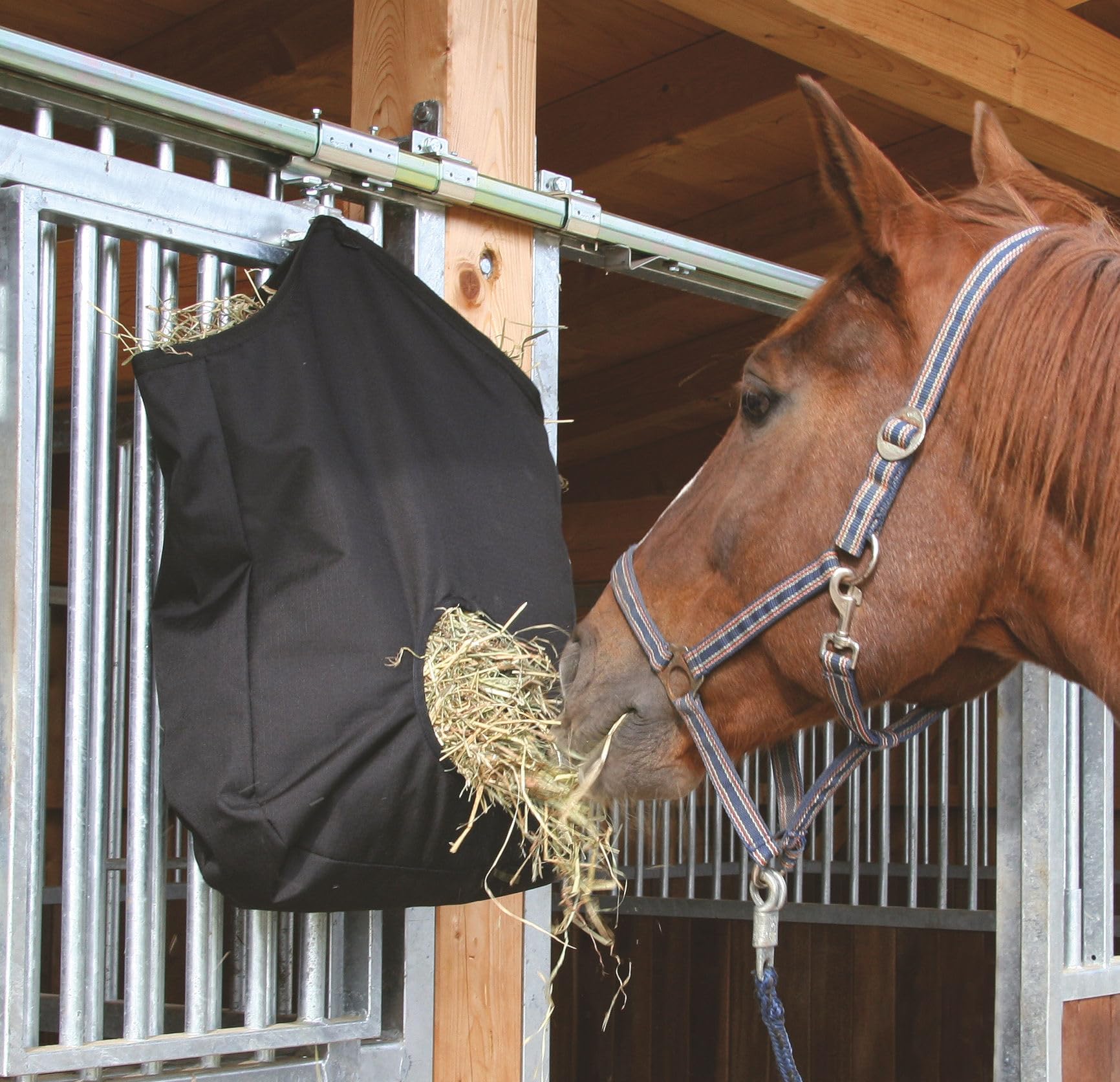 EXCELLENT Suministros Para El Caballo Bolso De Heno Negro 65 x 50 cm