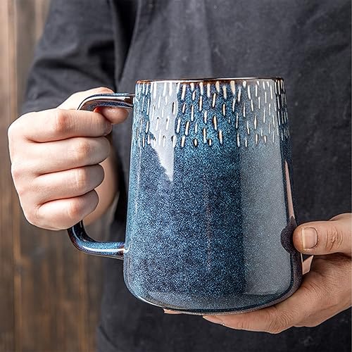 Miniatura 2 de KSALPCH Taza de café de cerámica extra grande de 24 onzas patrón pintado a mano con un asa grande taza de té y café jumbo para oficina y hogar apto