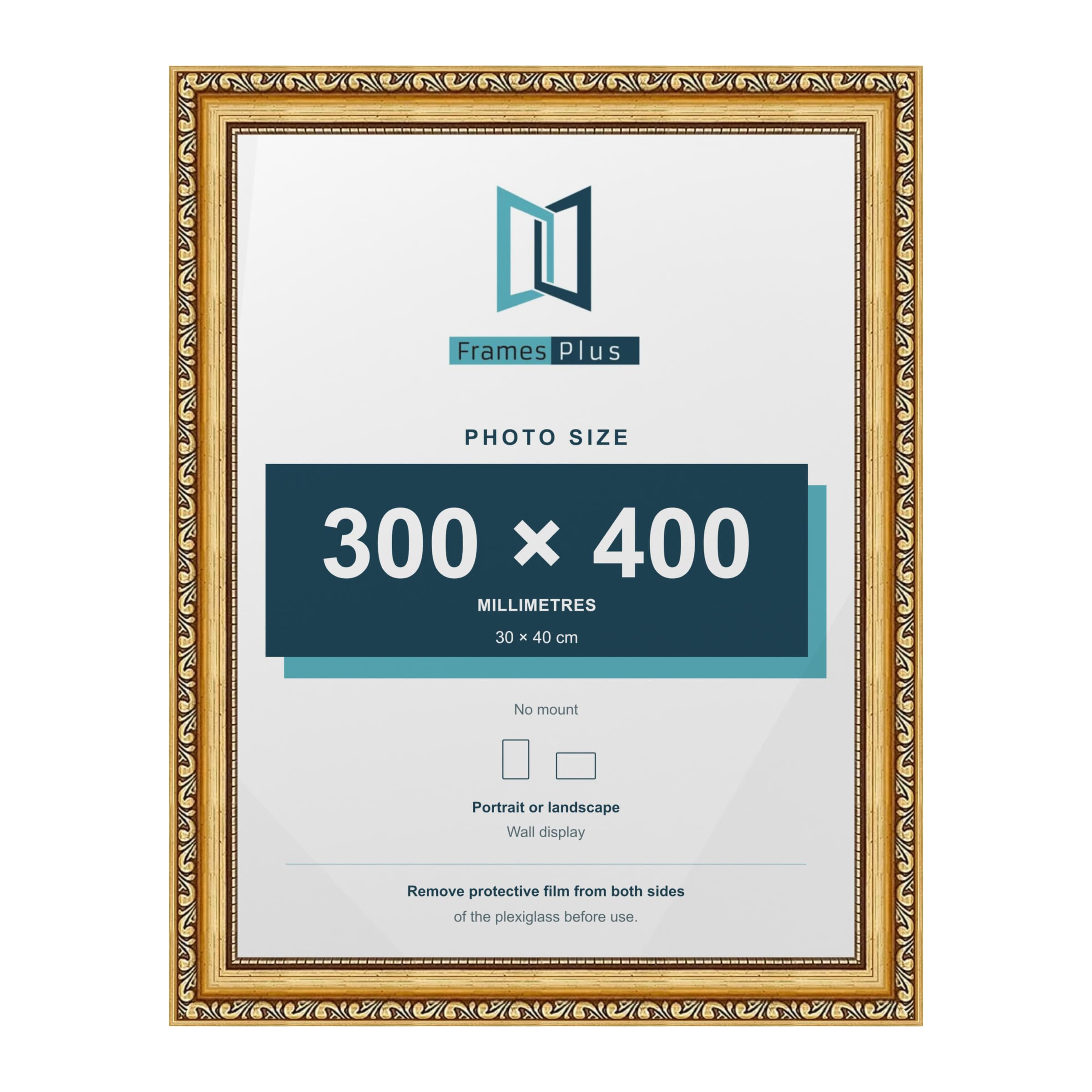 FramesPlus ORNATE Shabby Chic 40x30CM Picture Frame, Gold — image 1