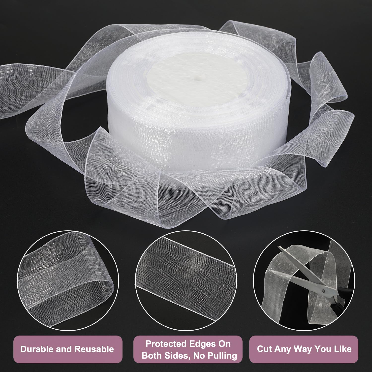 Lubelski 10 Pcs Ruban Organza 50mm Nœuds De Tirage Décoration De Mariage Fête Voiture DIY Emballage Cadeau