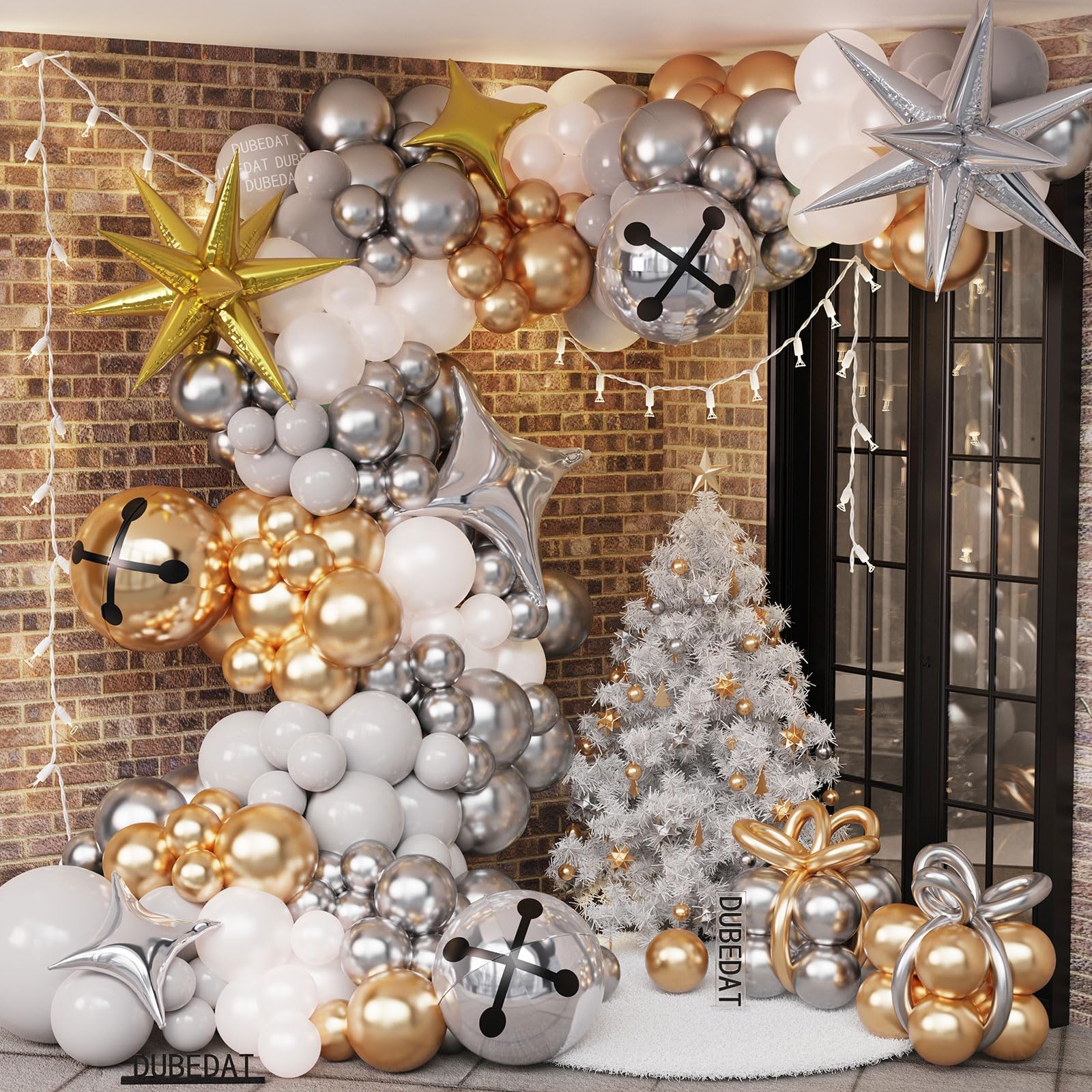 Amazon.com: 145Pcs Gold Sliver Christmas Balloons Garland Arch Kit,Grey