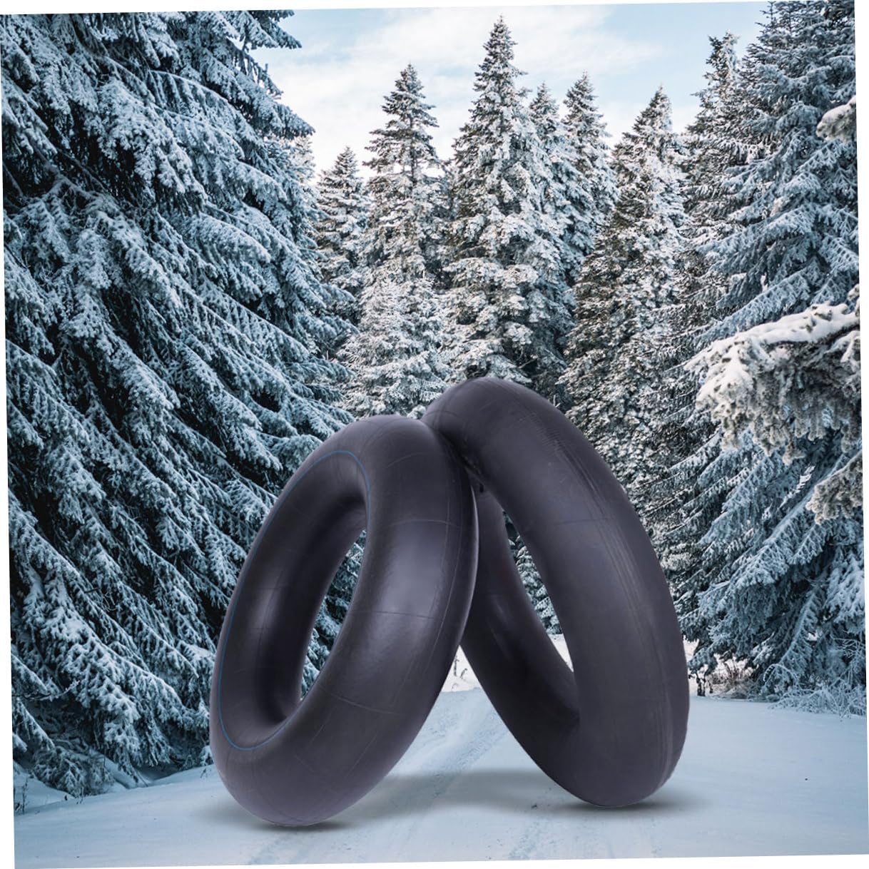 HANABASS Thickened 80cm Butyl Rubber Inflatable Snow Inner Tube Sledding Float for Outdoor Winter Sports and Snow Play