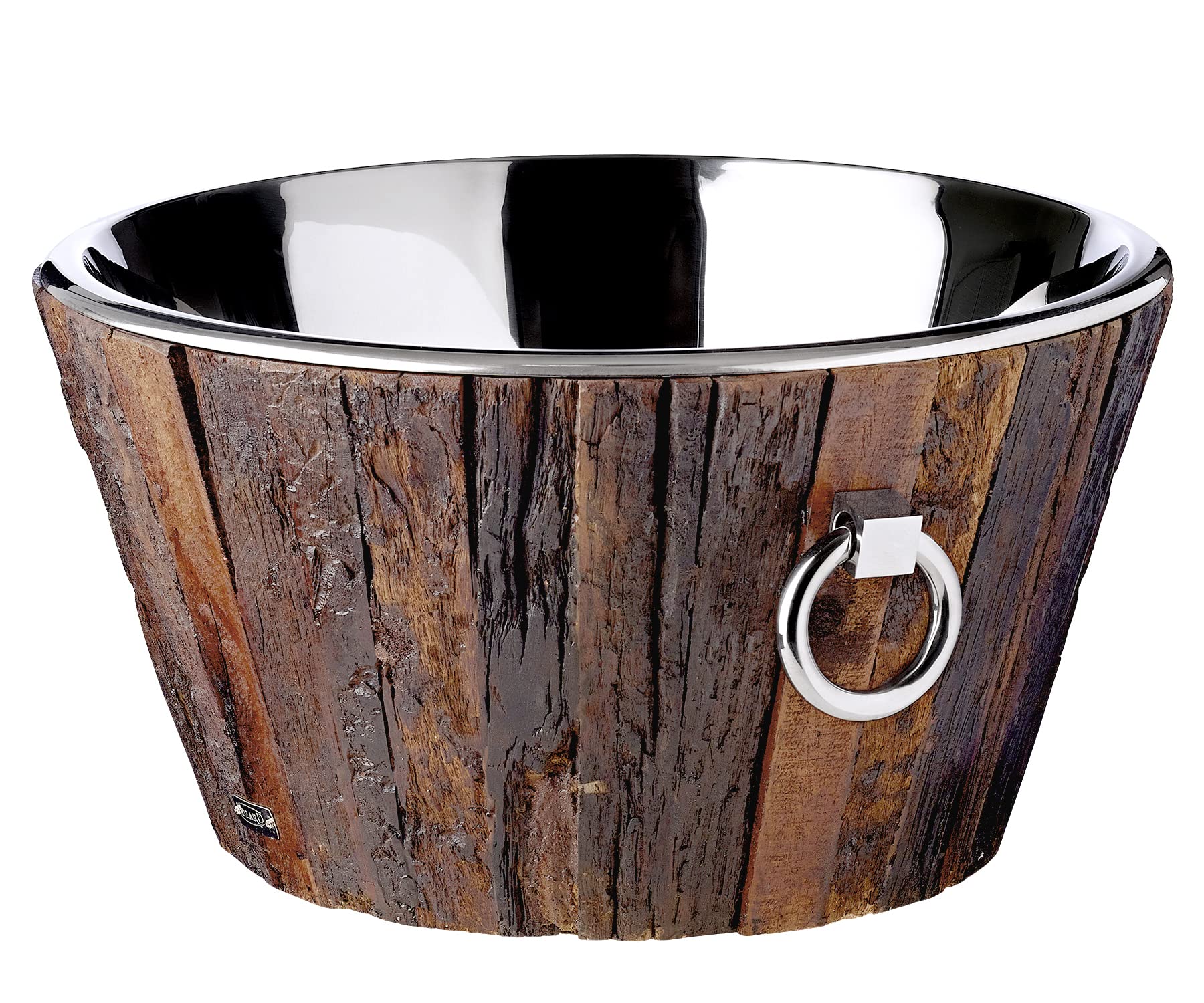 EDZARD Champanera Valencia con soporte (H 83 cm, Ø 22 cm), acero inoxidable doble pared, martillado, con asas, para 1 botella – enfriador de champán, enfriador de cava de pie, enfriador de vino
