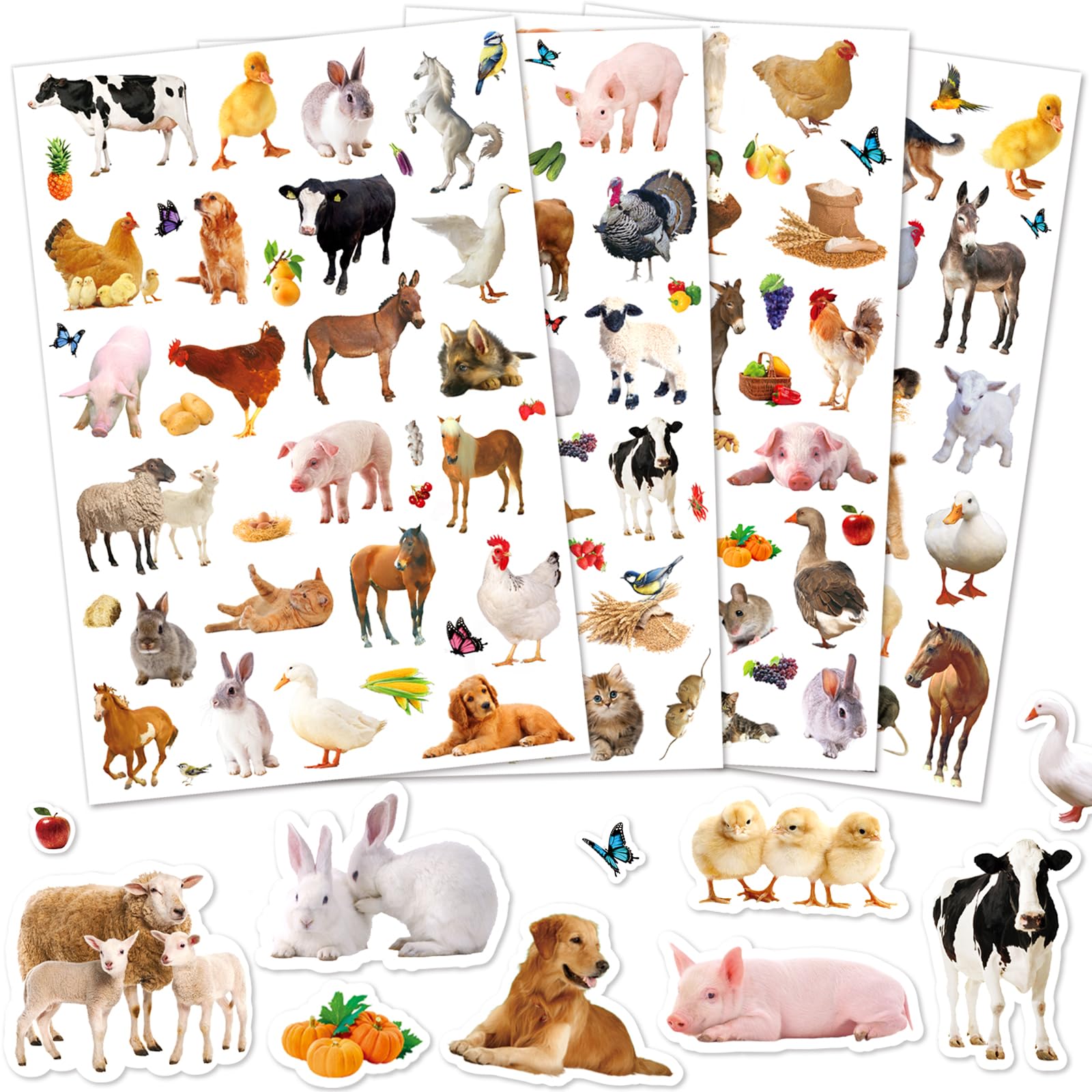 Findfunfine Farm Animals Stickers 860+ Farm Animal Barnyard Stickers Party Favors Gifts Adhesive Decor For Scrapbook Calendar Planner Gift Wrap Decor