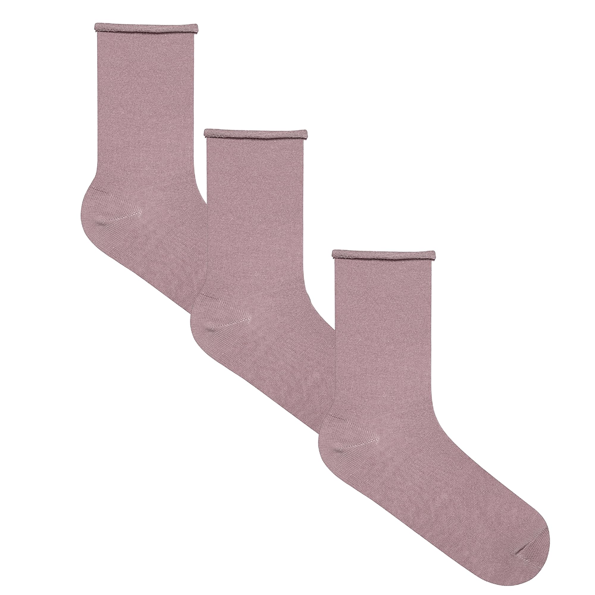 Albero Natur Unisex Berry Women's & Men's Socks With Rolled Edge - Gots Certified - Soft, Comfortable, No Rubber Print, 35-38