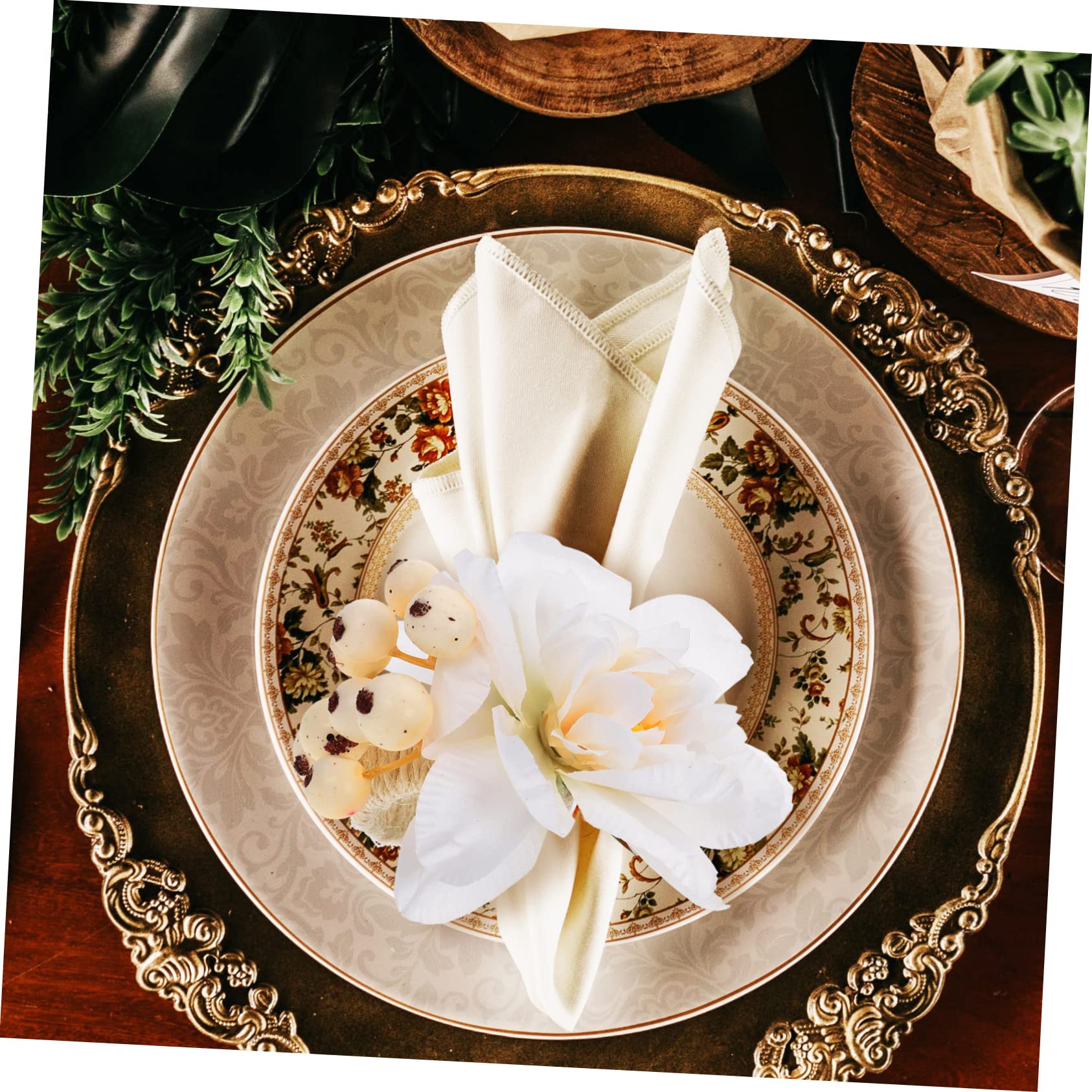 12 Pcs Rond De Serviette Dîner Décorations Table Anneaux Festive