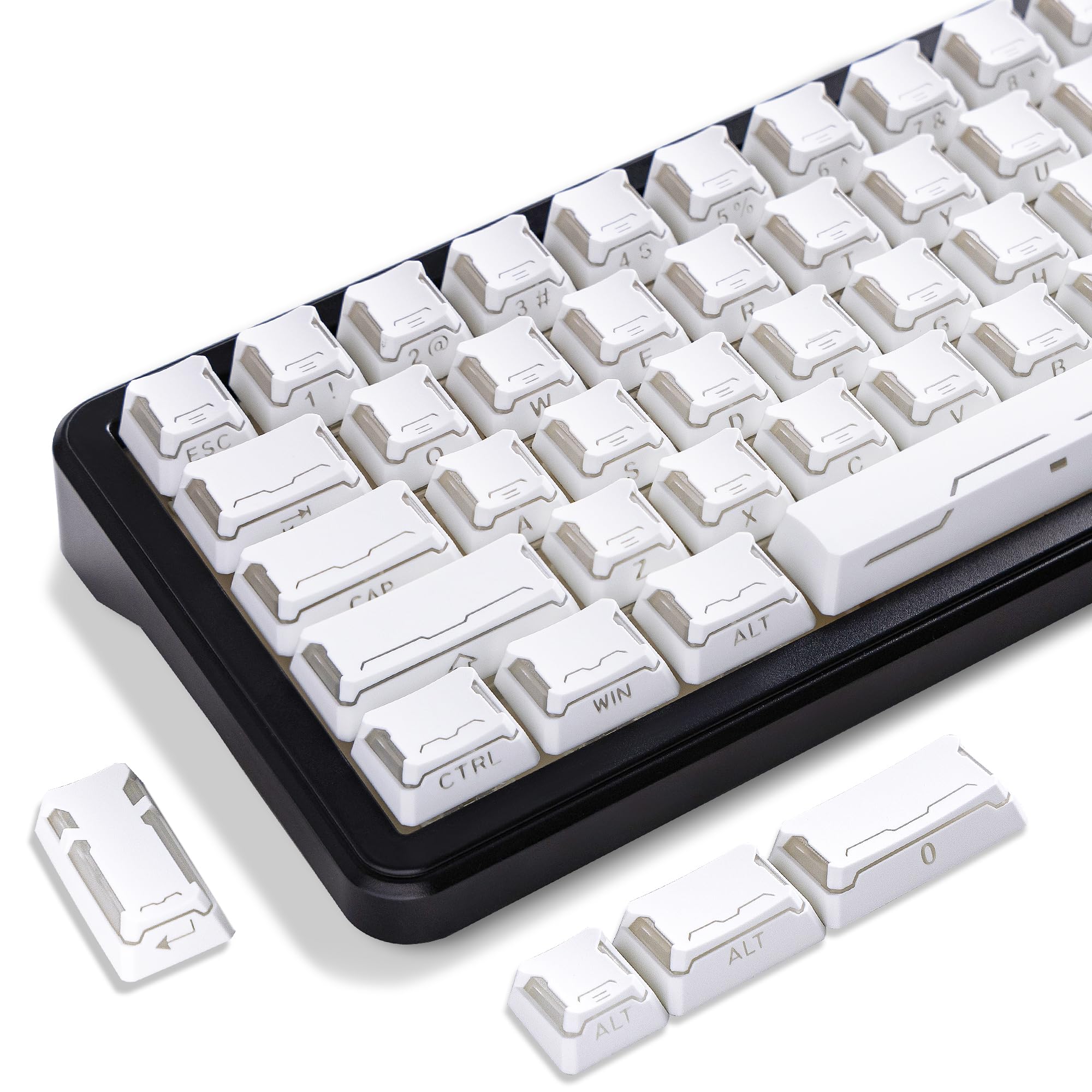 dagaladoo Shine Through keycaps Set,Double Shot PBT keycaps Mecha Armor