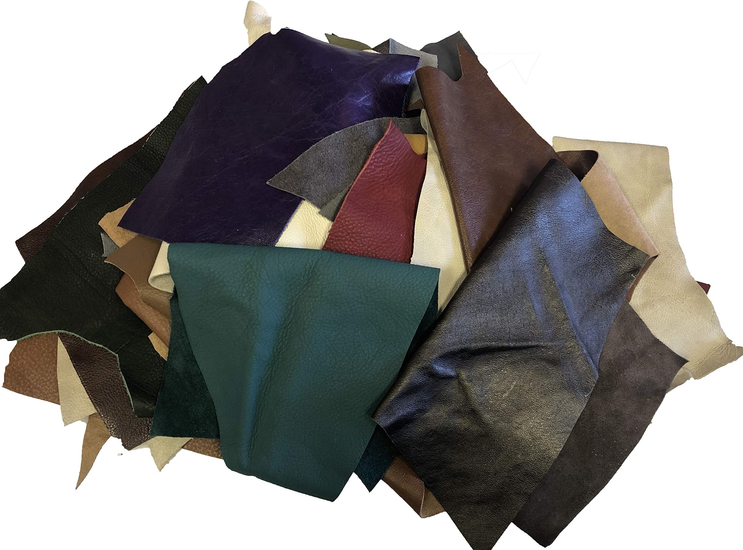 Stonestreet Leather, 1 Pound Upholstery Leather Scrap, Cowhide Leather Fabric, Faux Leather Sheets for Crafts, Earth Tone Colors 3 oz to 4 oz in Weight, Leather Scraps for Crafts