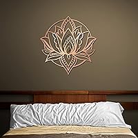 Vista 4 de Arte de pared y decoración de mandala de metal, regalos de arte de metal de Manadala floral con tonos brillantes o mate, decoración de pared