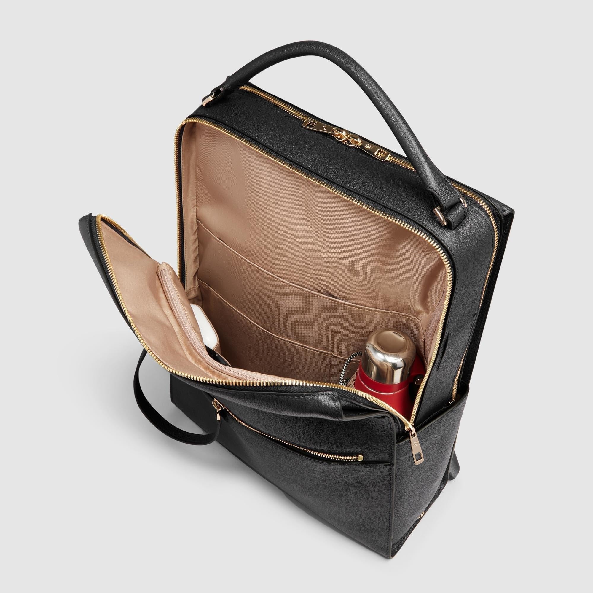 PIQUADRO Zaino donna porta pc 15,6" | Aggancio per Trolley, Spallacci imbottiti, Vani organizzati, Elegante e Funzionale, Ufficio, Uso quotidiano