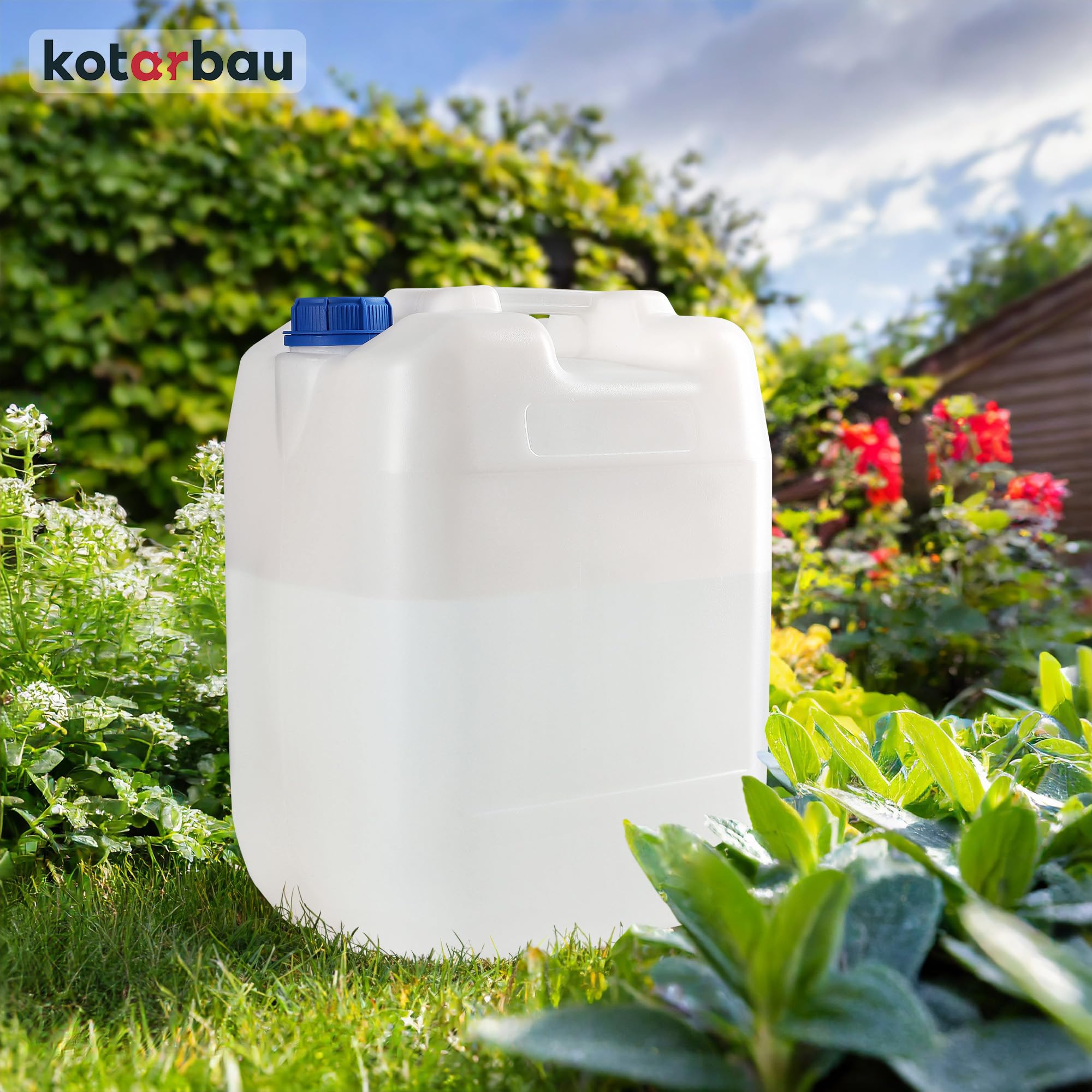 KOTARBAU® Wasserkanister 20L ohne Hahn Kunststoff Kanister für Wasser Kanister lebensmittelecht PE Trinkwasserbehälter mit Schraubverschluss Trinkwasser Kanister Wasserbehälter