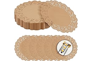 Rustic Scallop Doily Kraft Paper Placemats