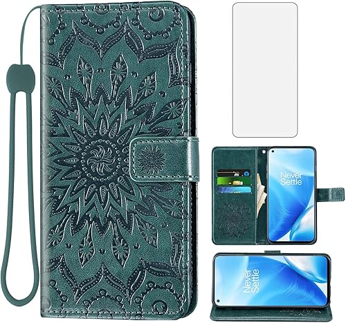 Vista 11 de Funda para teléfono Oneplus Nord N200 5G Wallet con protector de pantalla de vidrio templado y cubierta delgada de cuero con tapa para tarjetero