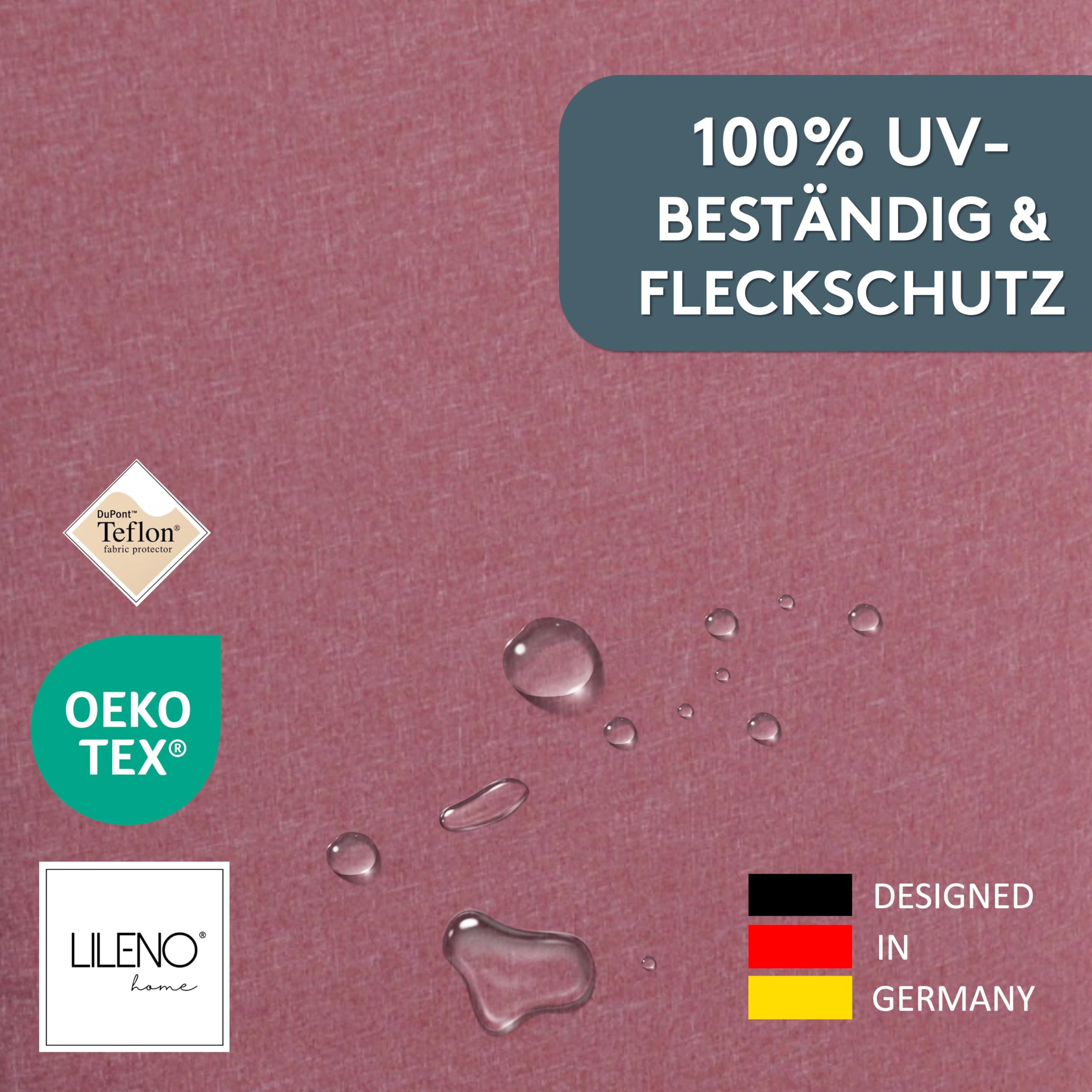 LILENO HOME Malta Coussins pour chaise de jardin, en set de 2, pour chaise longue à dossier bas, rouge, coussins confortables pour chaises pliantes